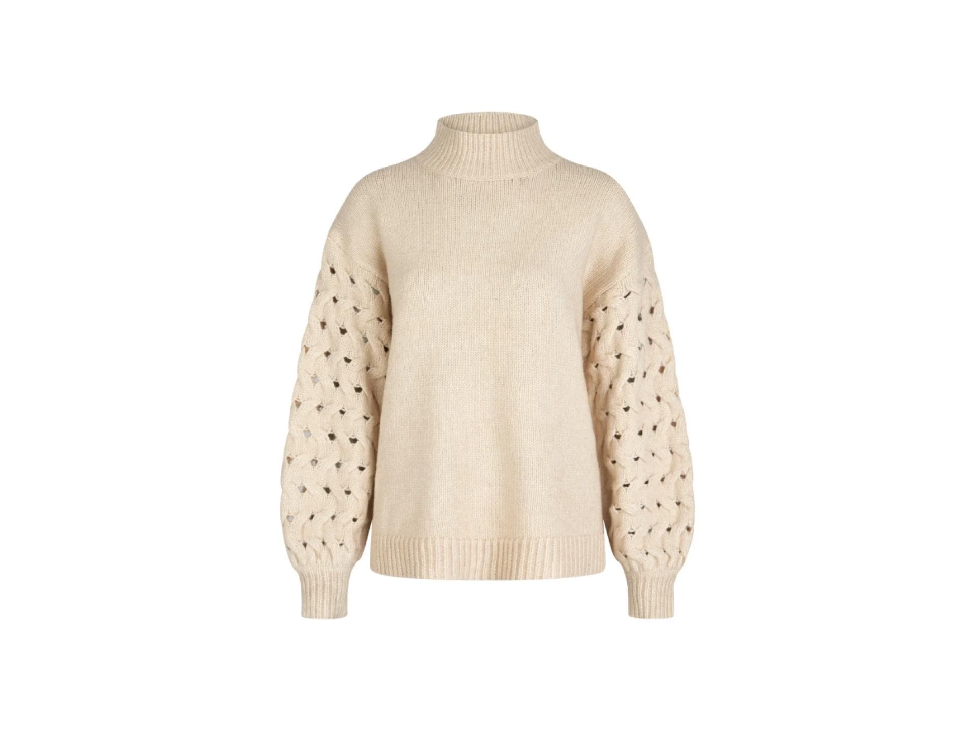 Pullover mit gestrickten Ärmeln 