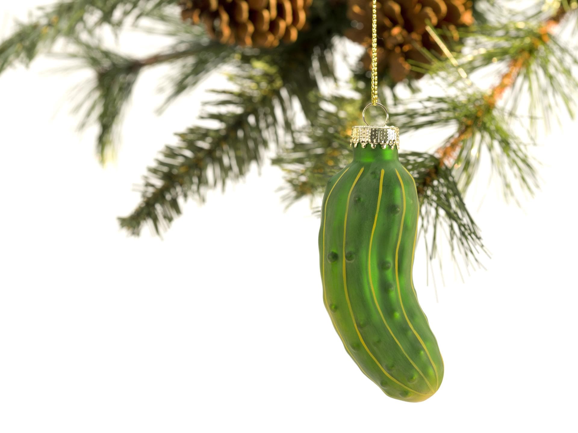 Gurke am Weihnachtsbaum. Gurke am Weihnachtsbaum.