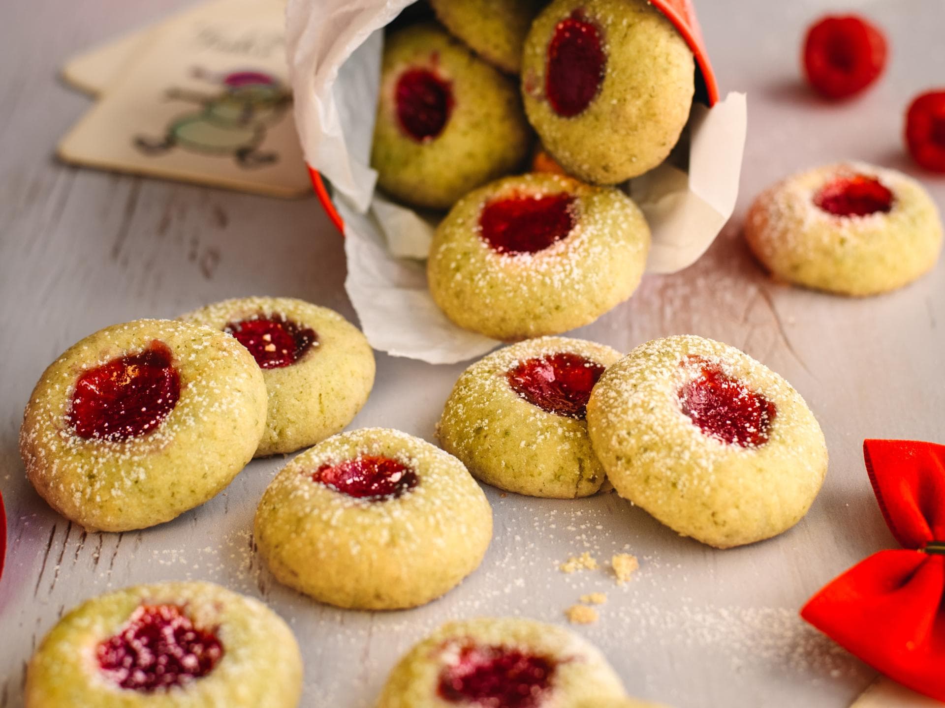 Engelsaugen Plätzchen mit Marmelade