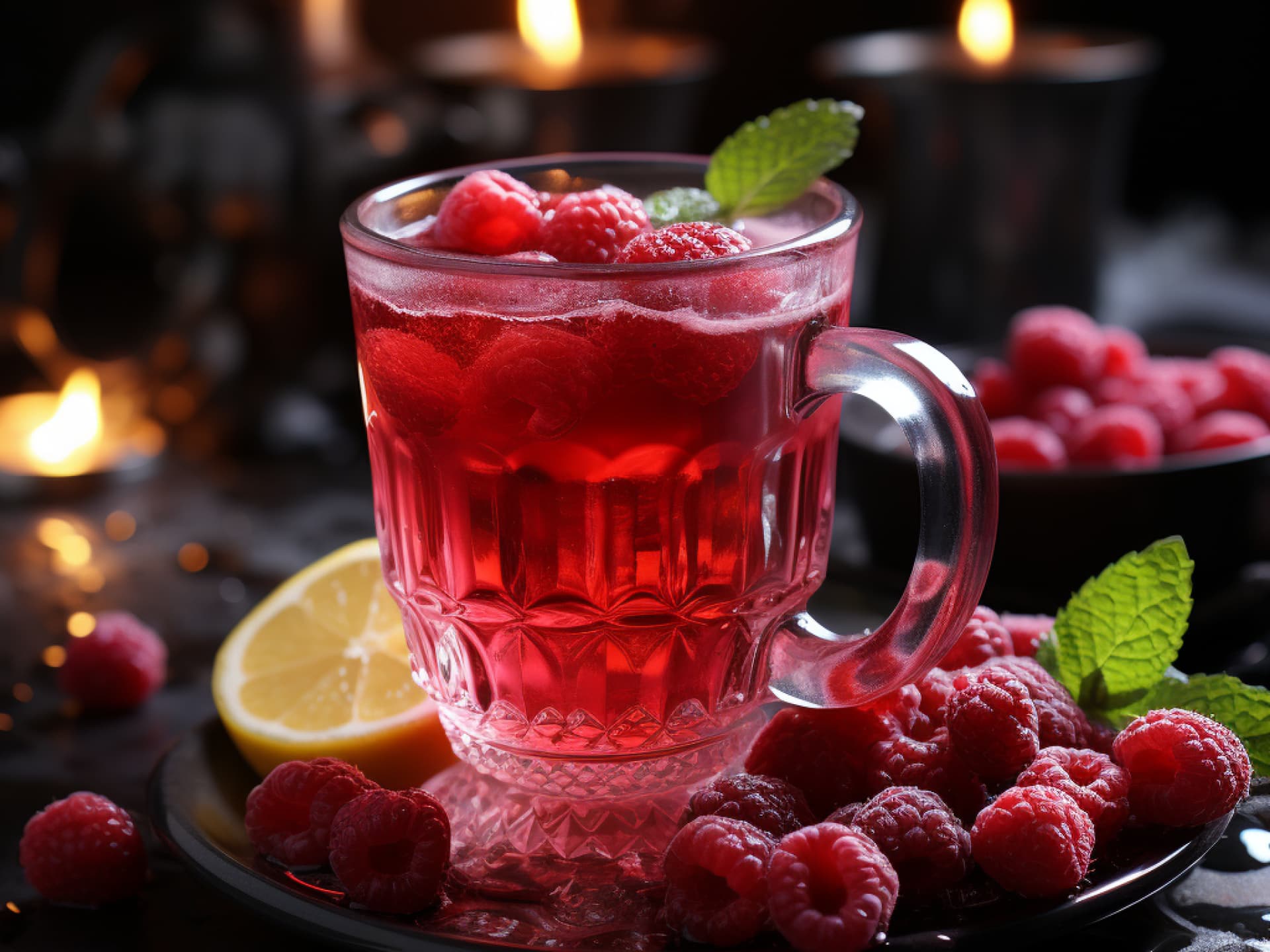 Heißer Glühpunsch mit Lillet und Himbeeren
