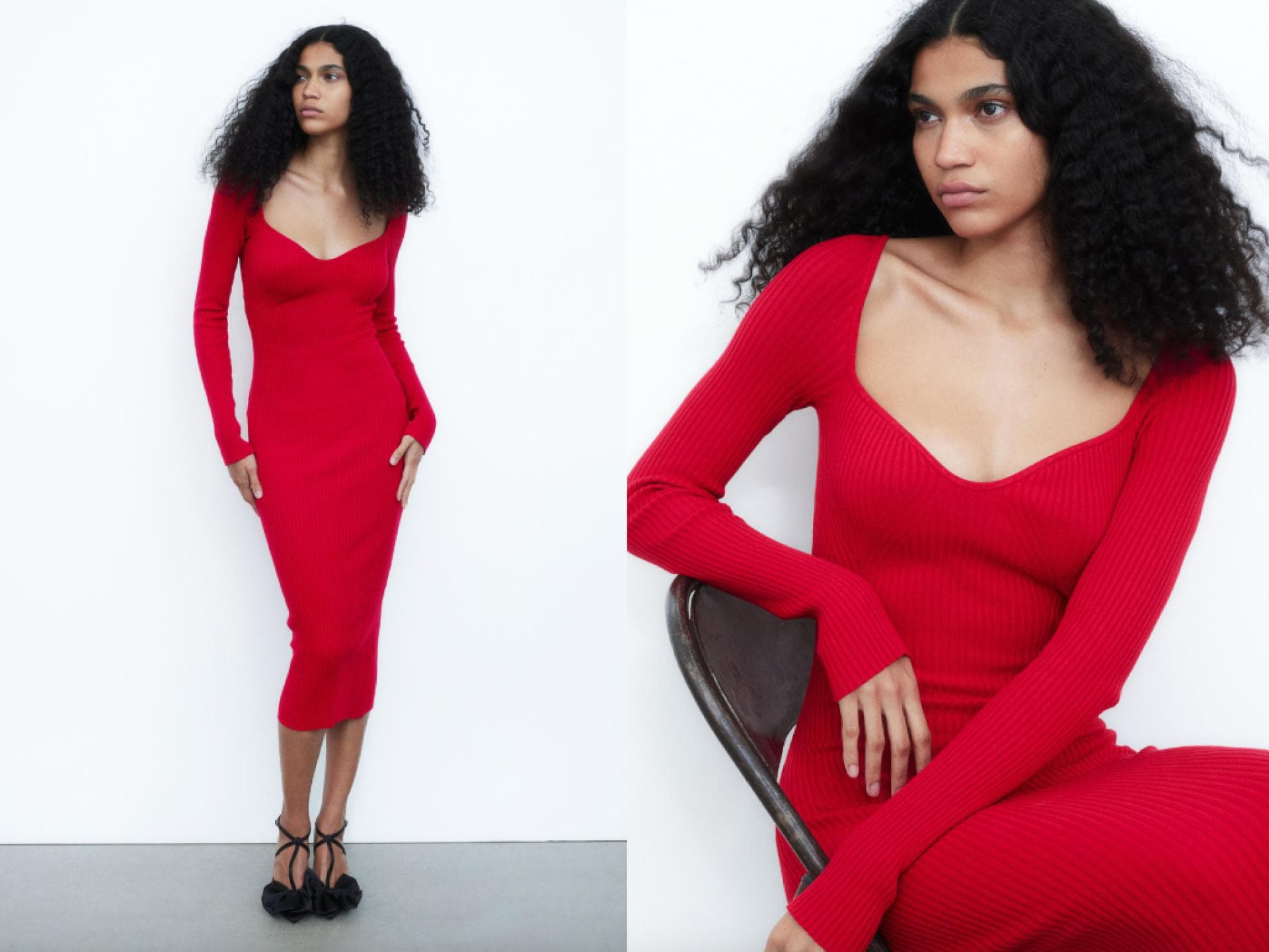 Geripptes Strickkleid von H&M