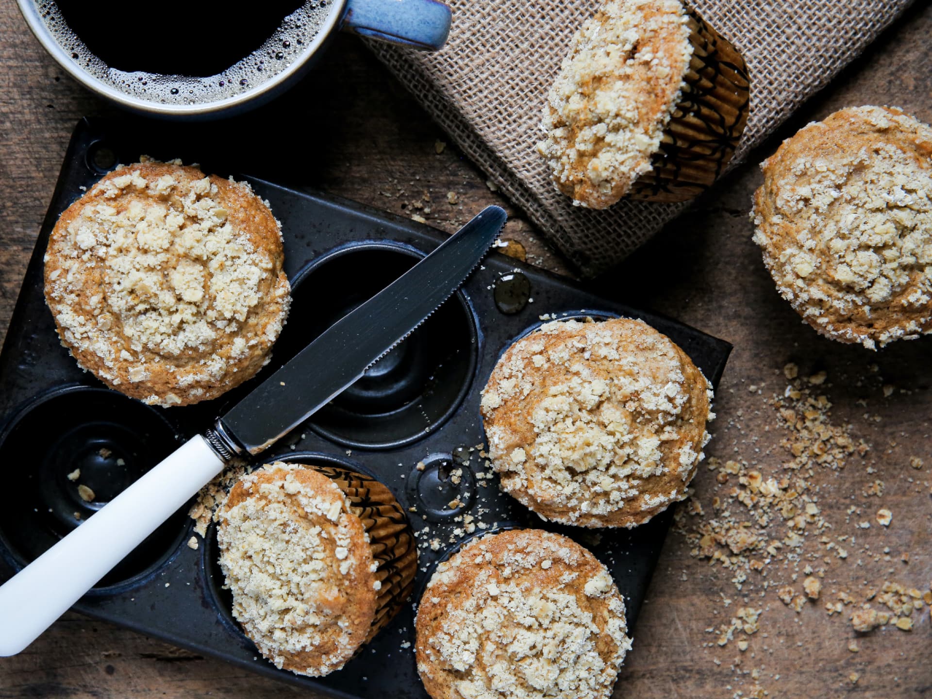 Haferflocken-Muffins ohne Mehl