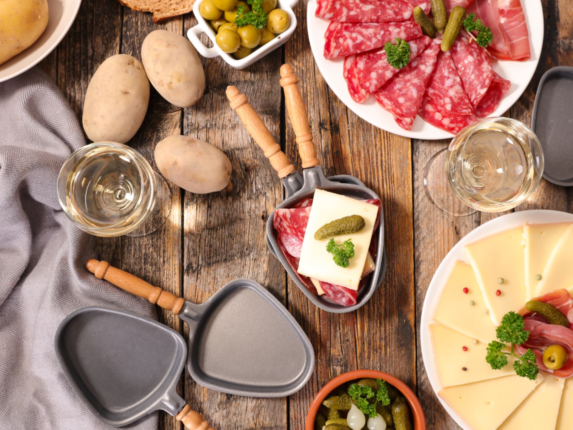 Vorbereitetes Raclette