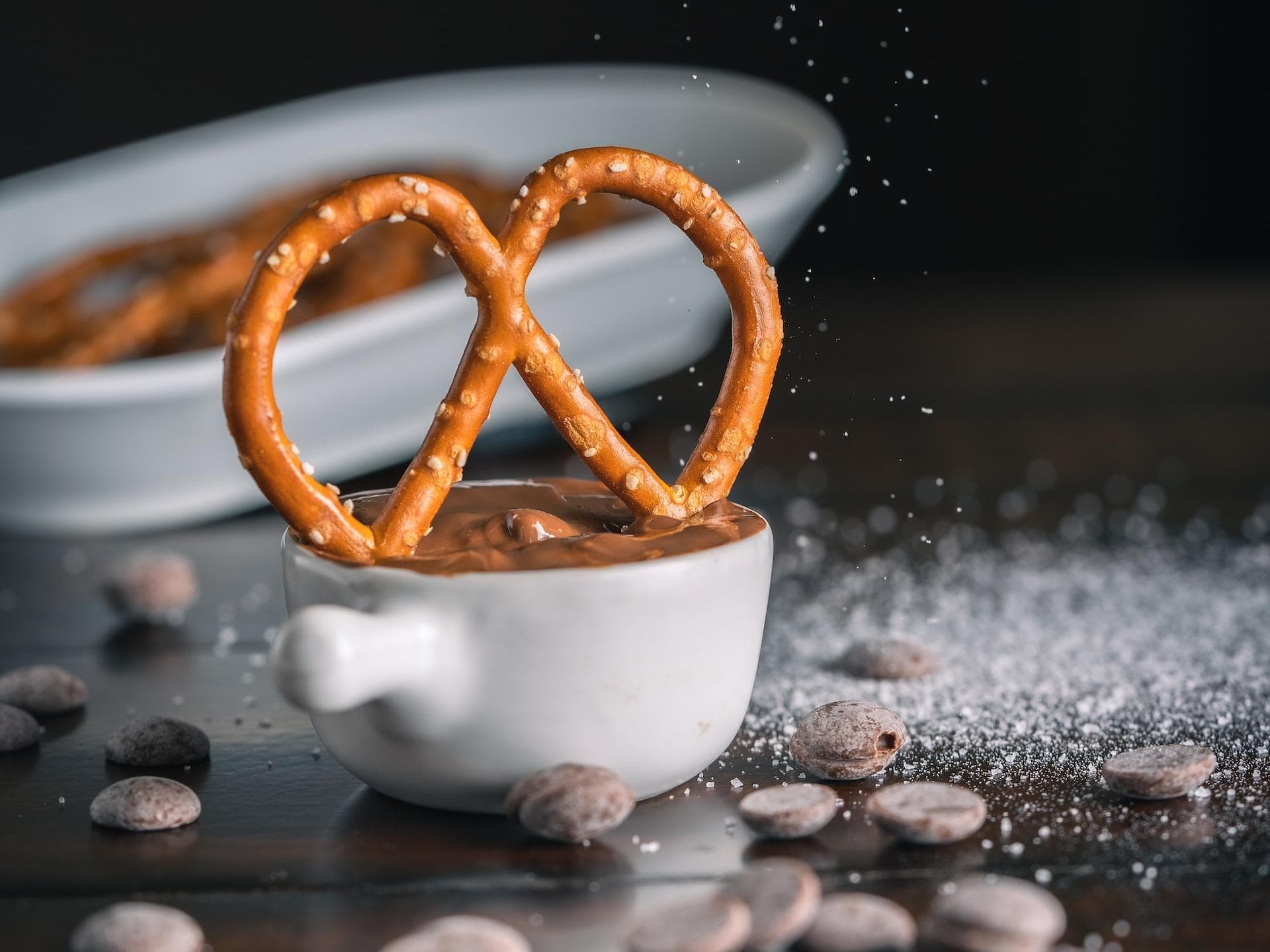 Brezeln mit Schokolade