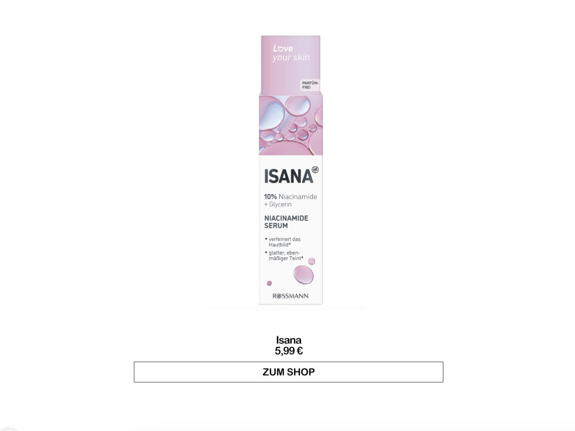 Niacinamid Serum von Isana 