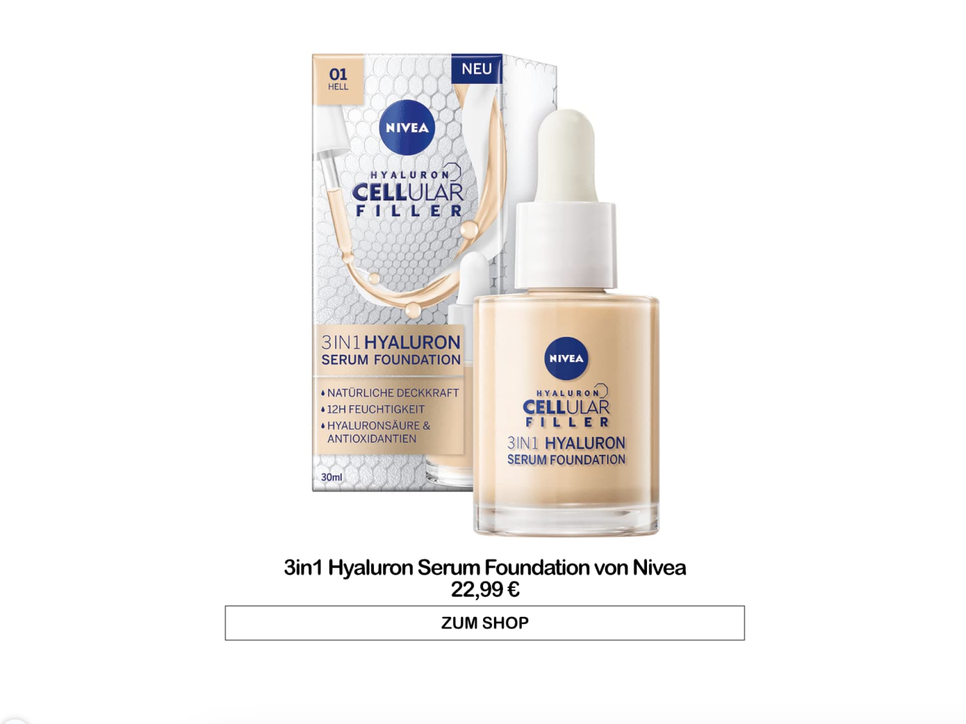 3in1 Hyaluron Serum Foundation von Nivea