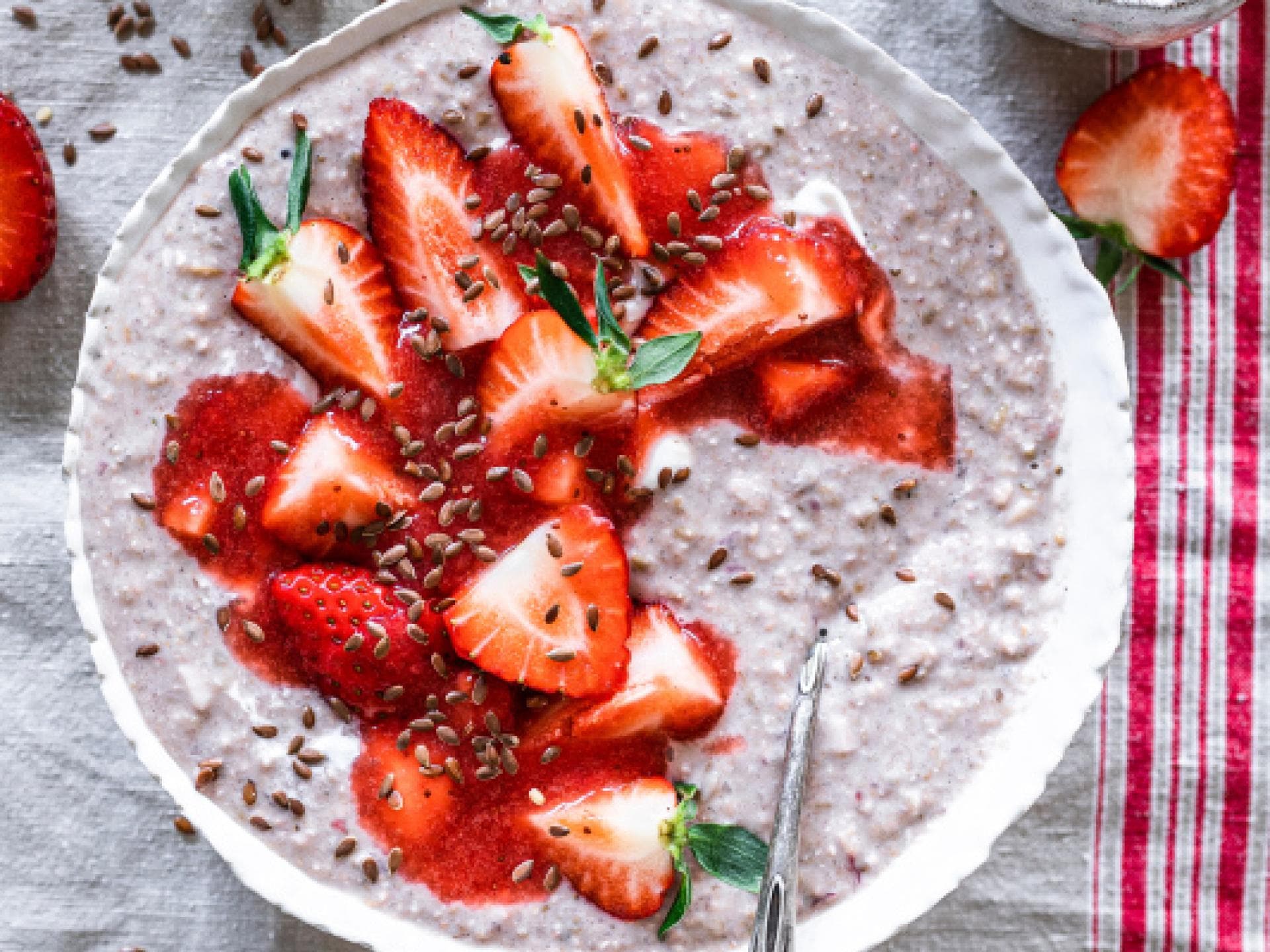 Overnight Oats mit Erdbeeren