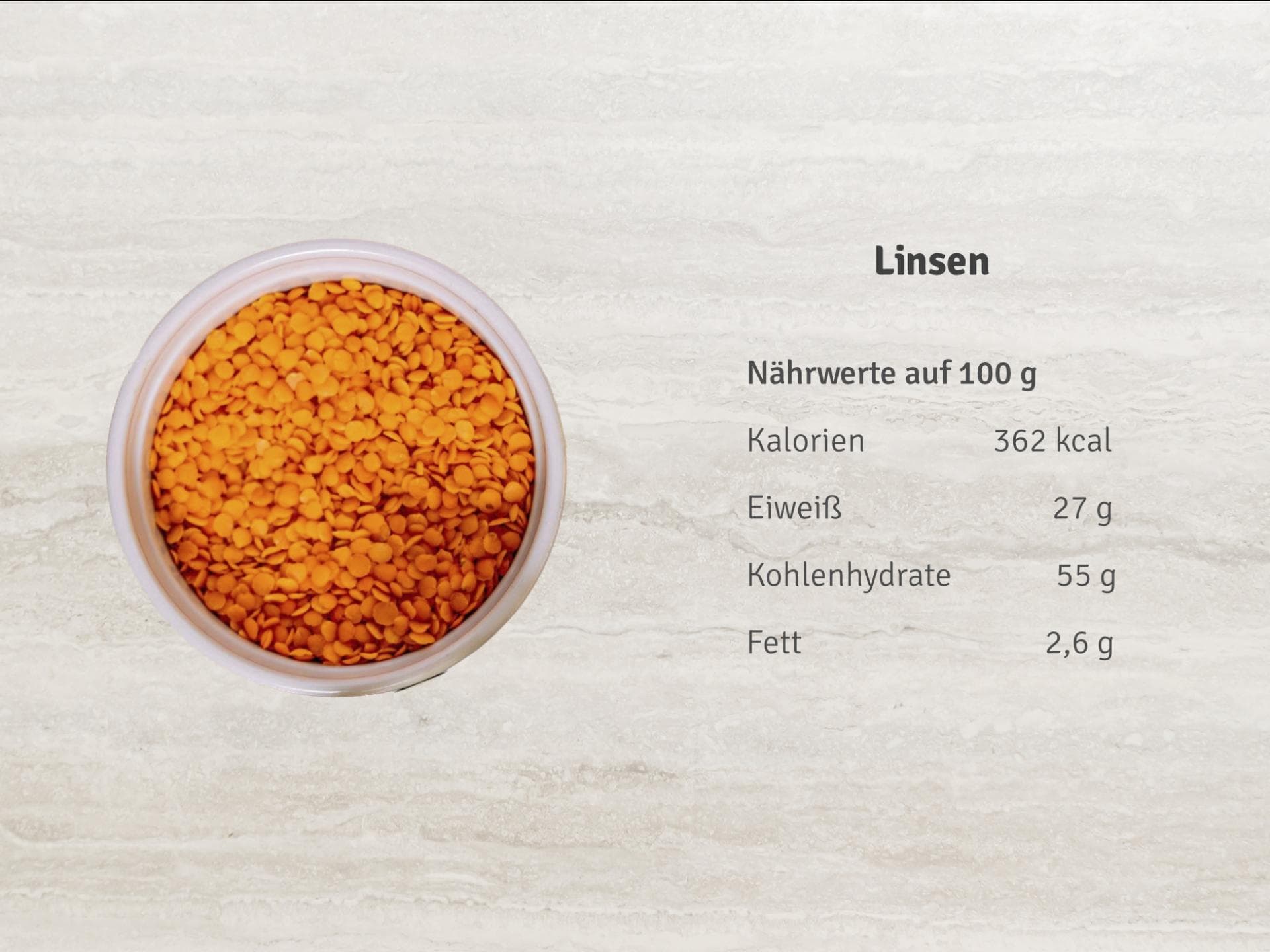 Linsen Nährwerte