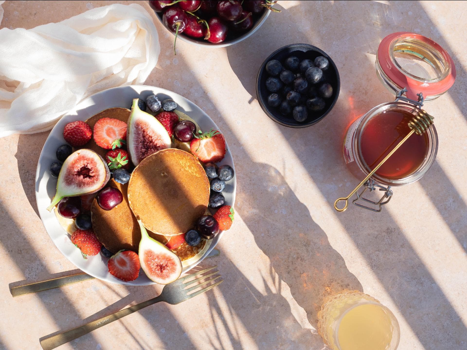 Pfannkuchen mit Obst