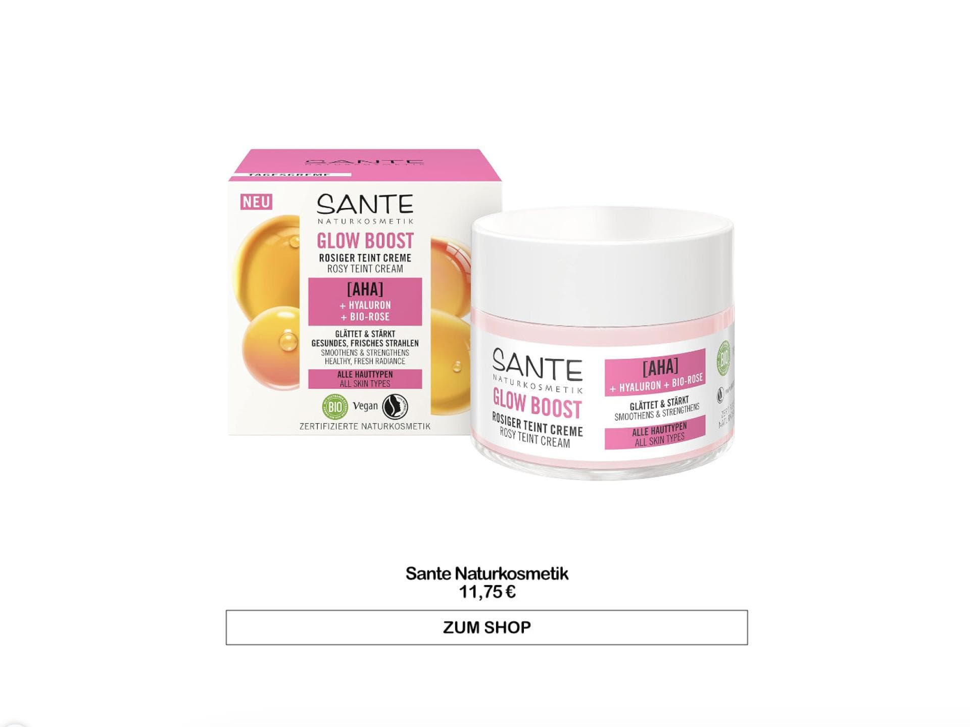 Glow-Creme von Sante Naturkosmetik 