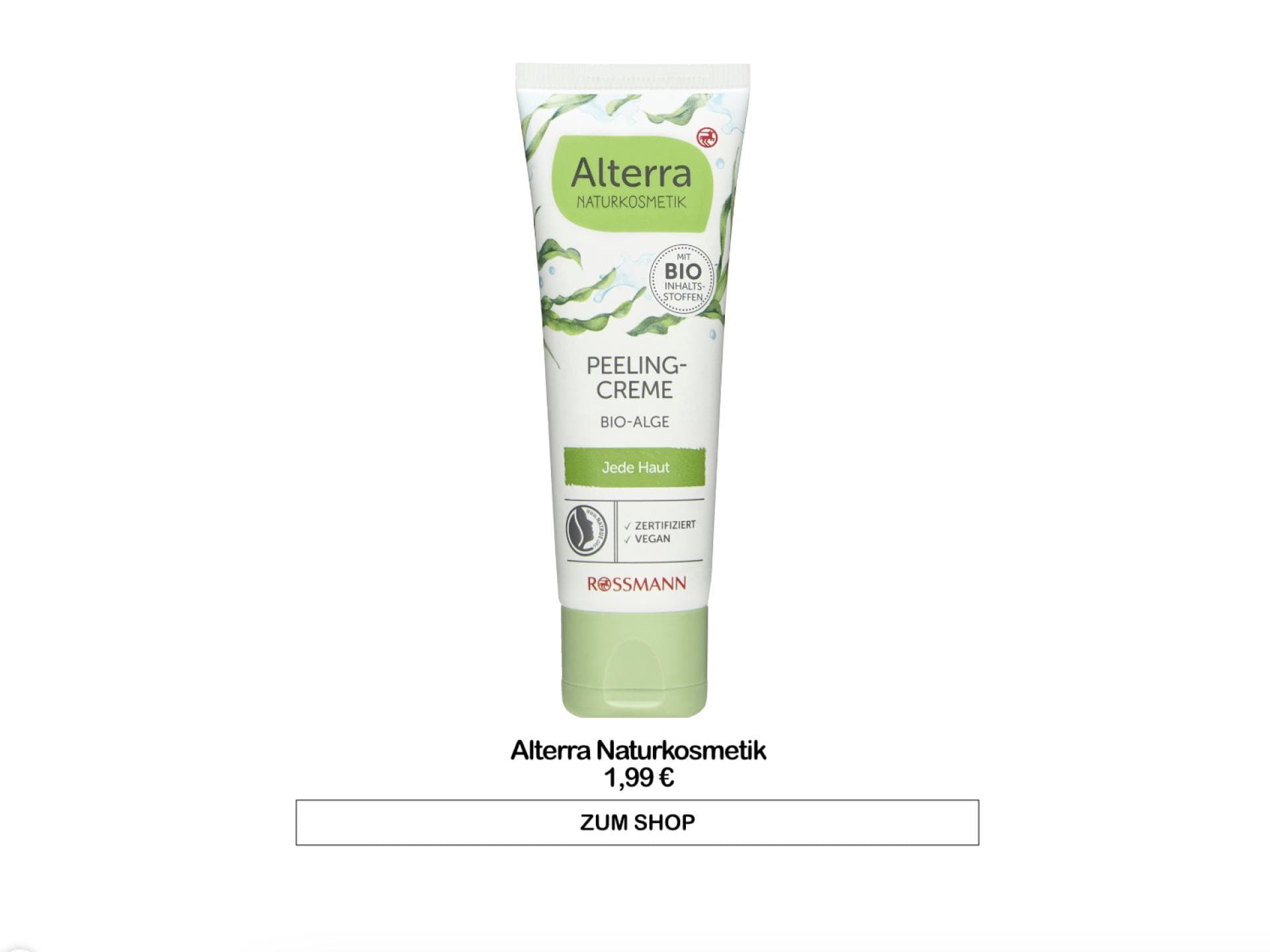 Naturkosmetik Gesichtspeeling Alterra