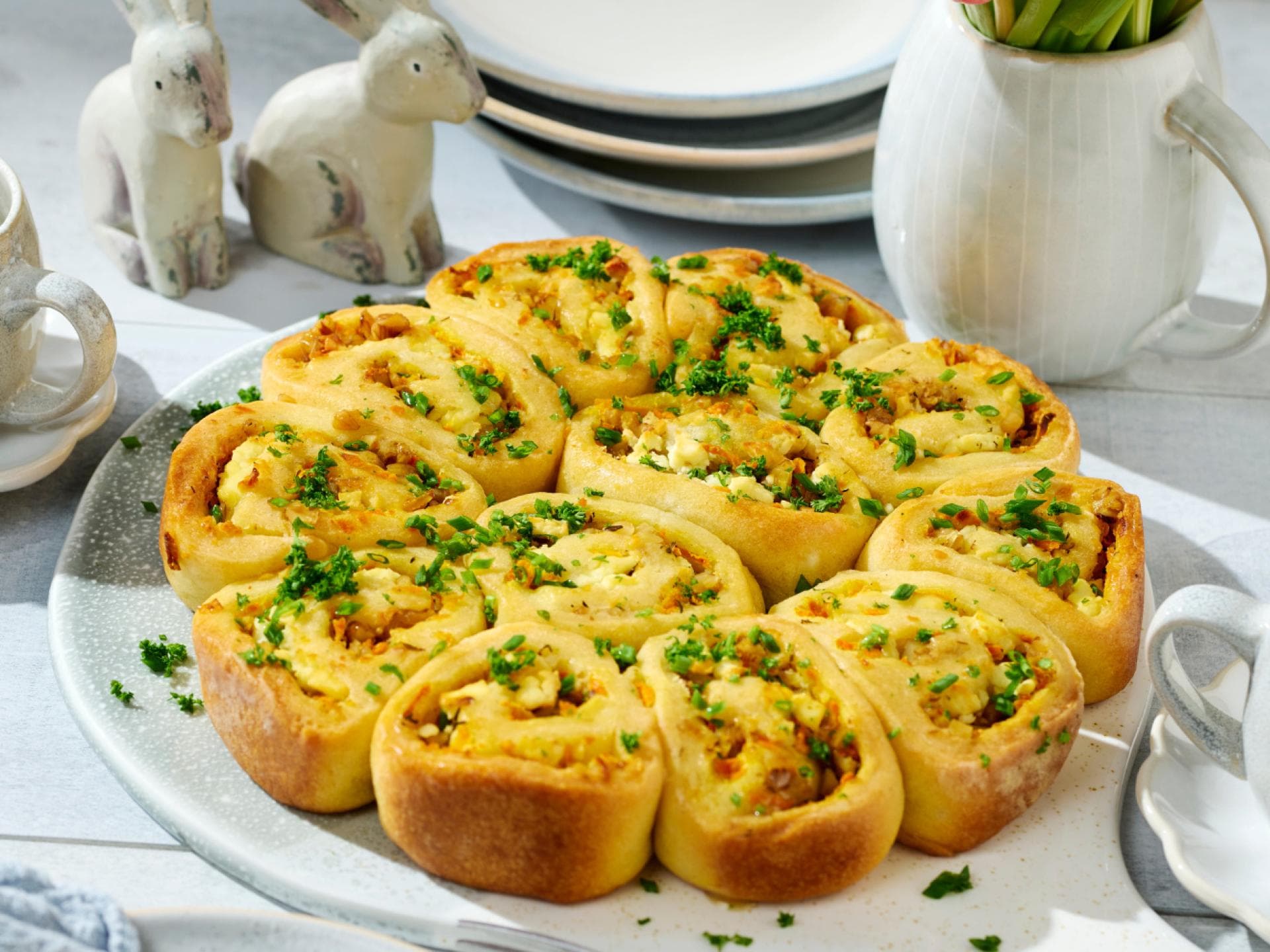 Rezept für gefüllte Quarkbrotschnecken Gefüllte Quarkbrotschnecken