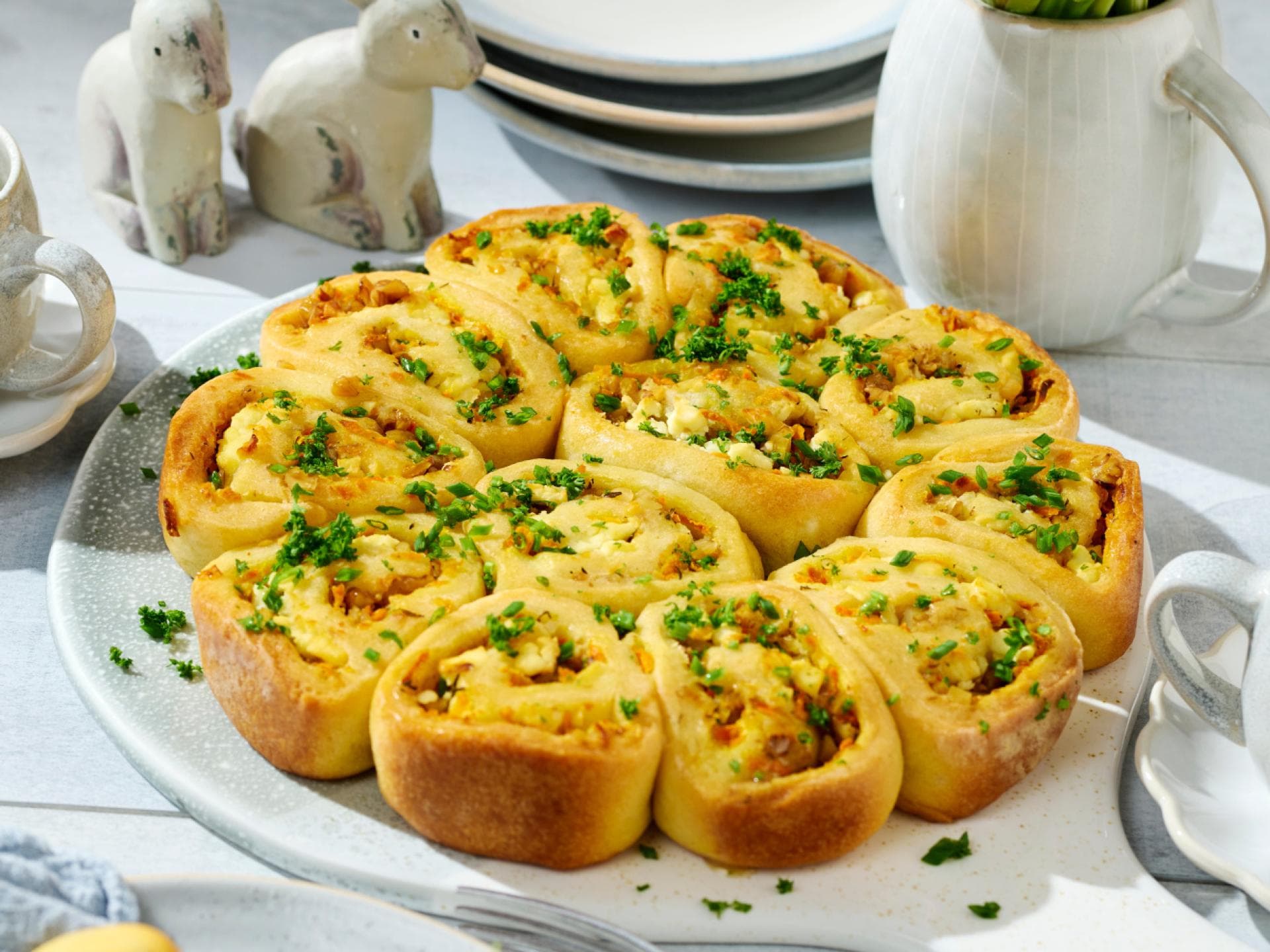 Gefüllte Quarkbrotschnecken