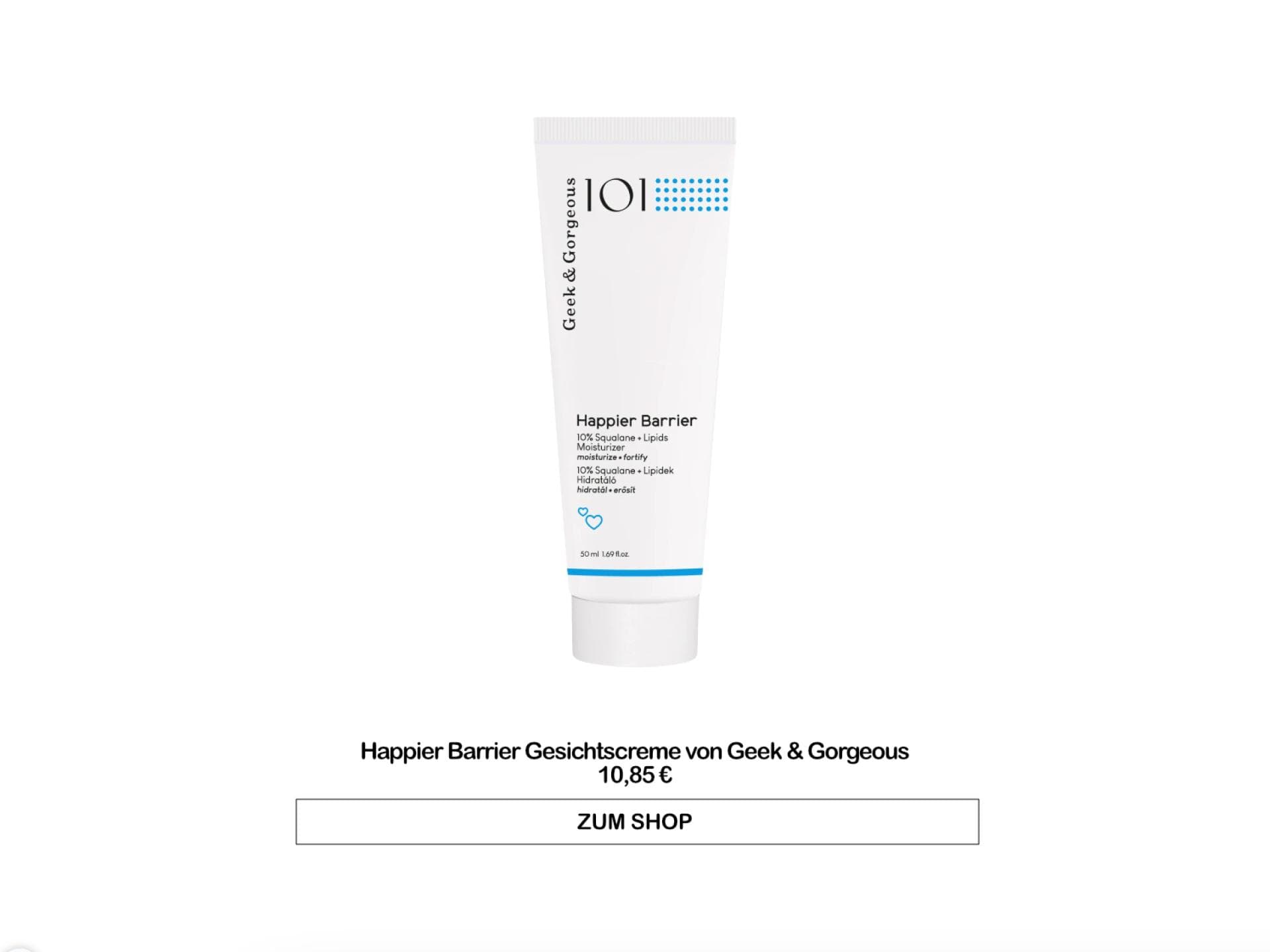 Happier Barrier Gesichtscreme von Geek & Gorgeous