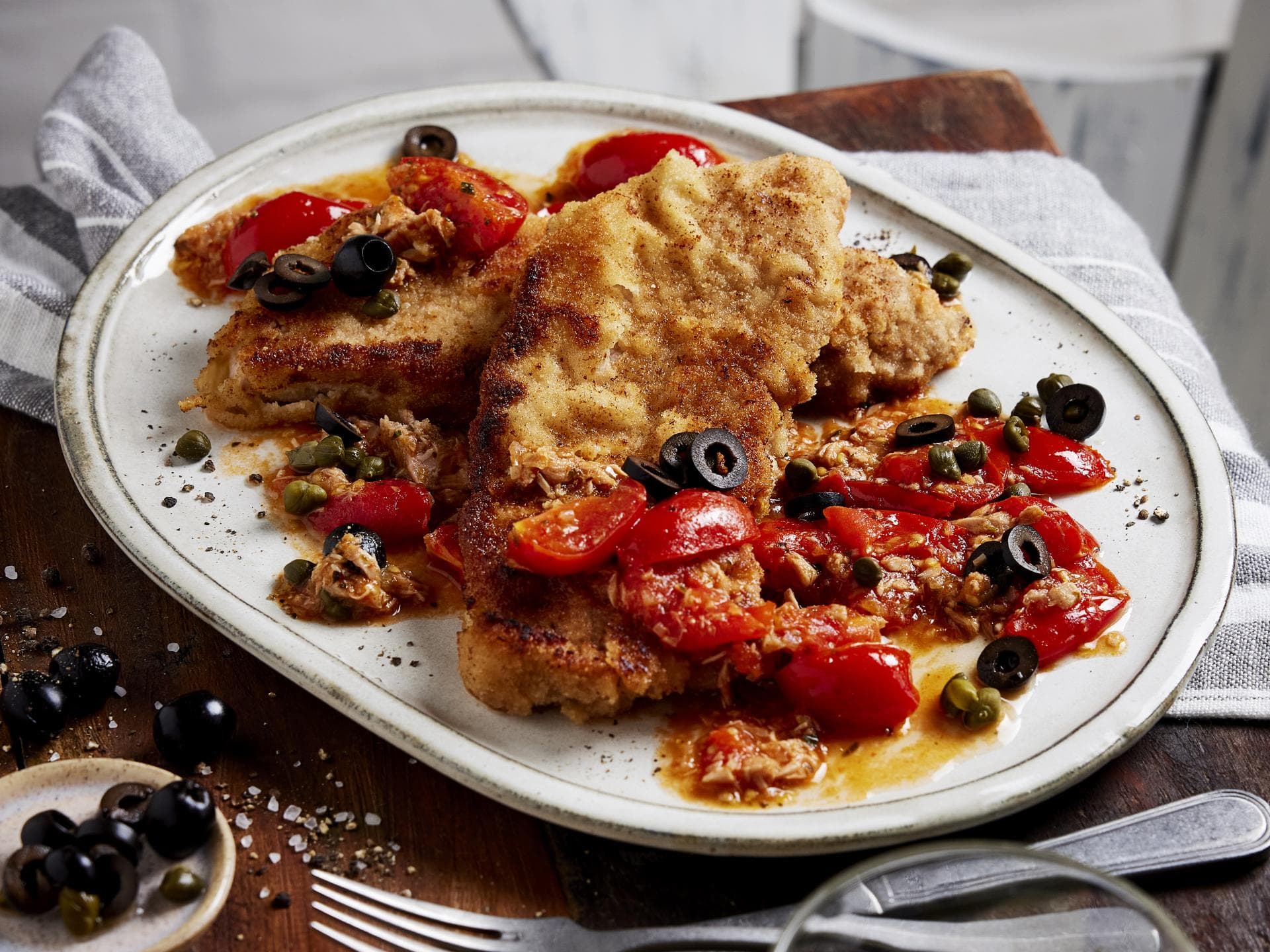 Kalbsschnitzel mit Soße 