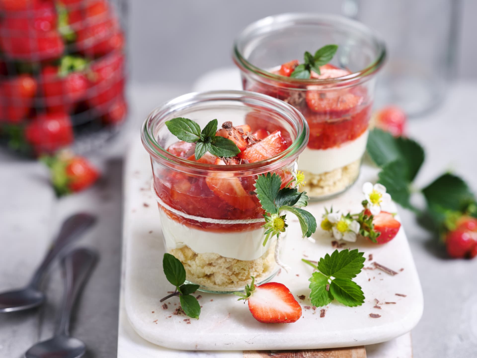 Erdbeer-Cheesecake im Glas