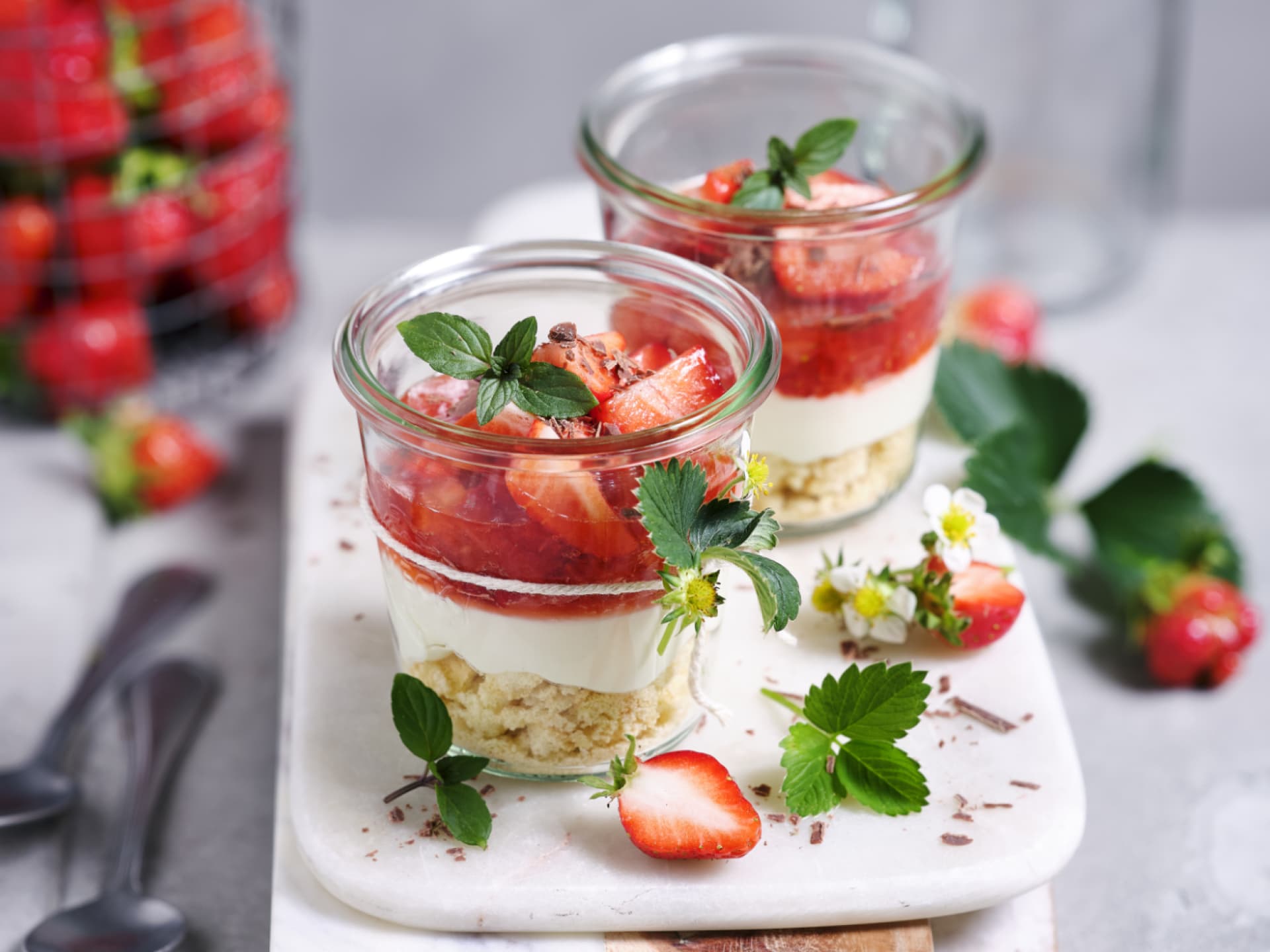 Erdbeer-Cheesecake im Glas Erdbeer-Cheesecake im Glas