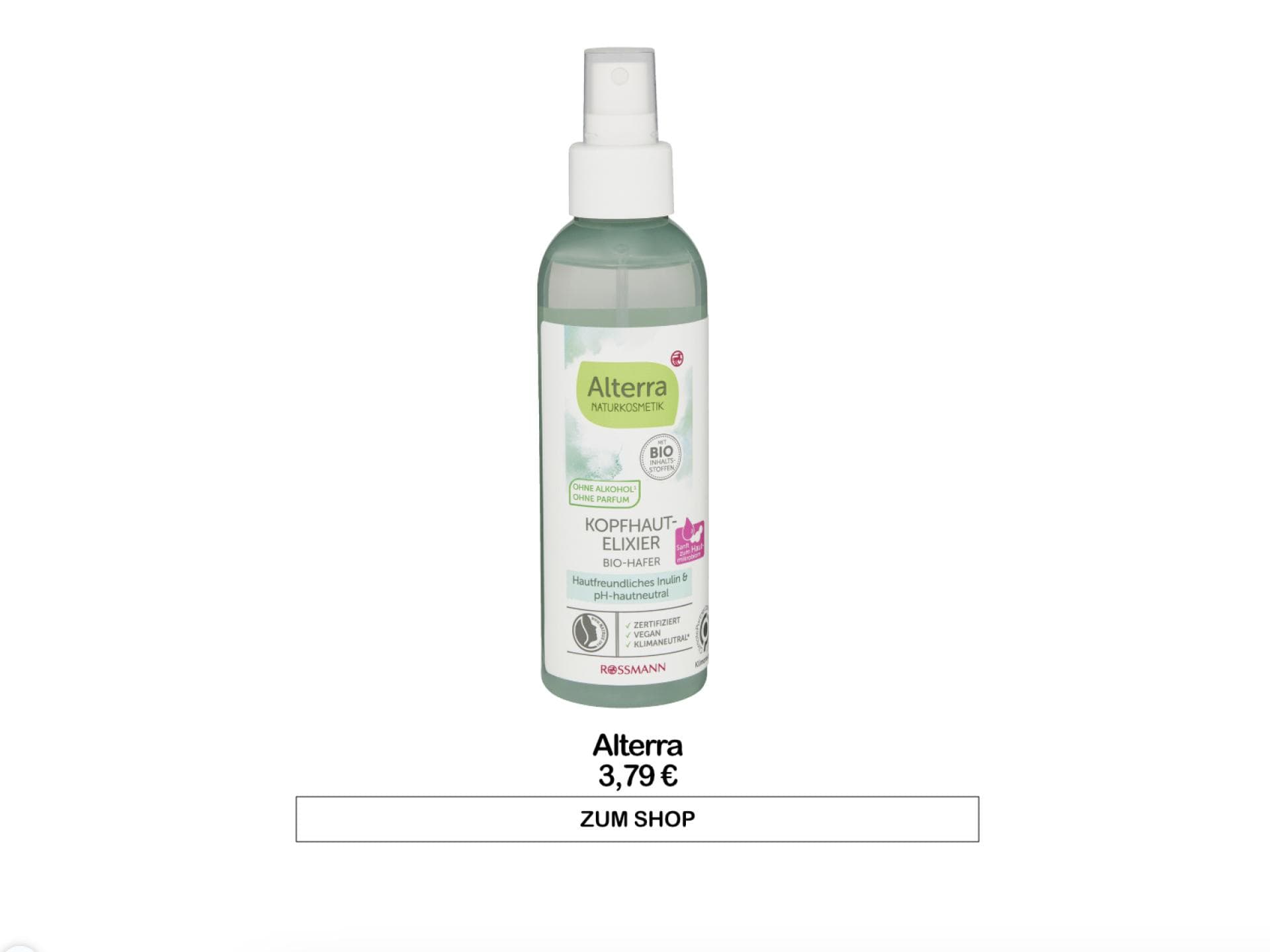 Zink Kopfhautspray von Alterra
