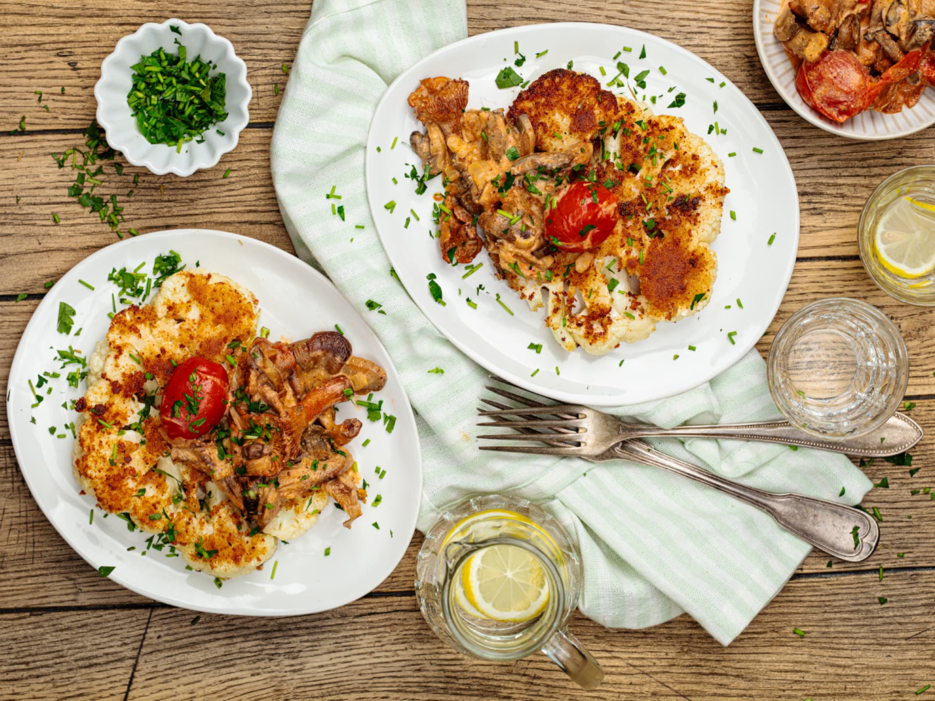 Blumenkohlschnitzel mit Pilzsauce