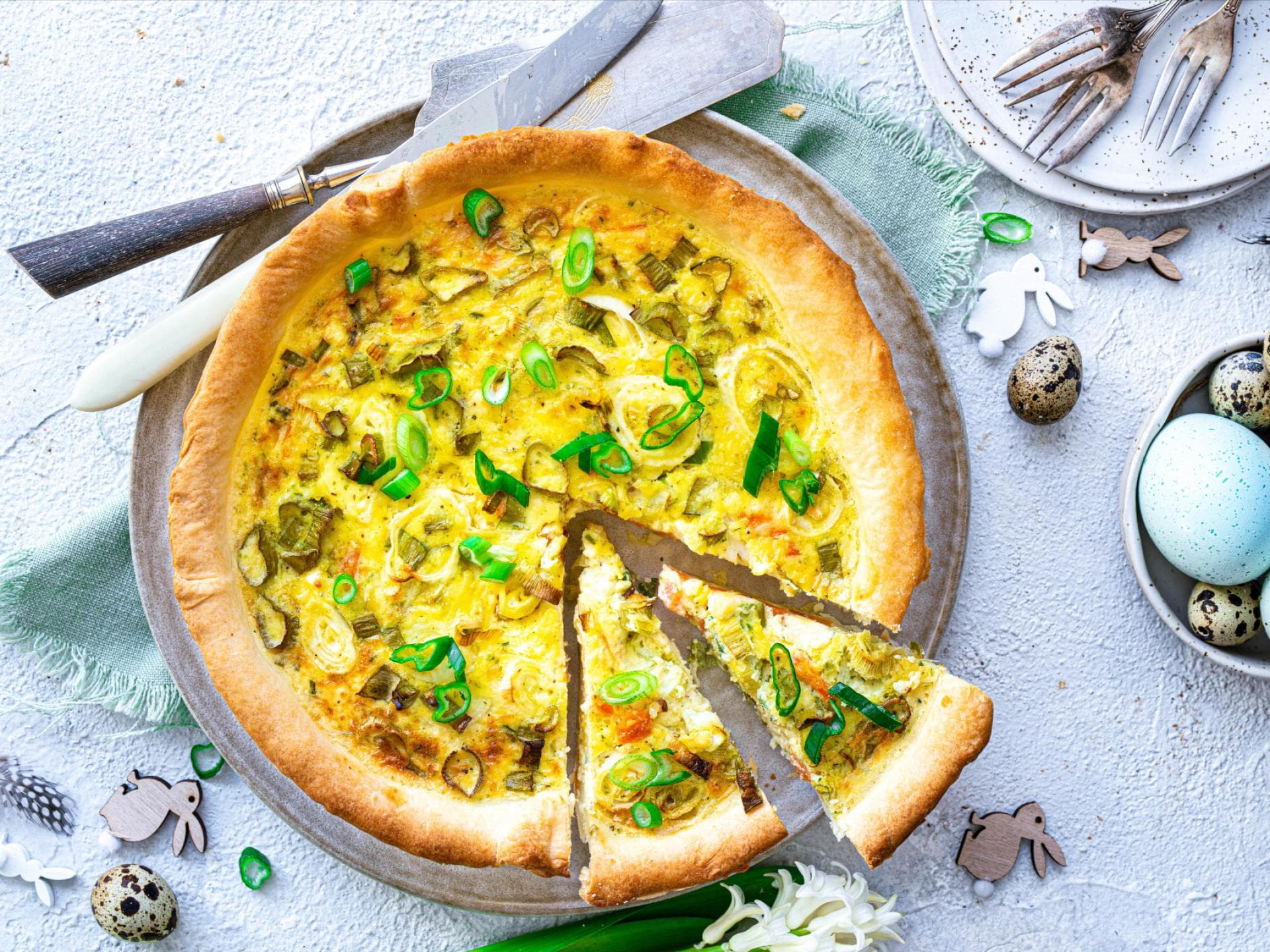 Möhren-Frühlingszwiebeln-Quiche 
