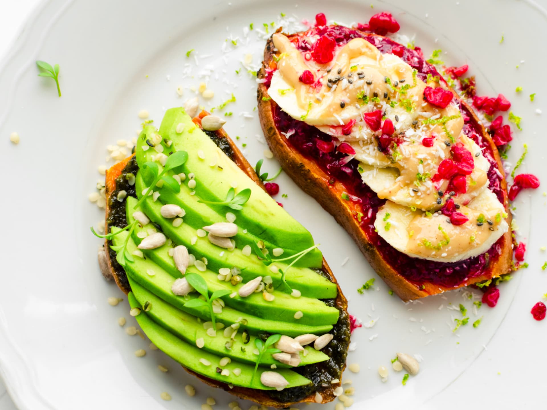 Süßkartoffeltoast süß und herzhaft belegt