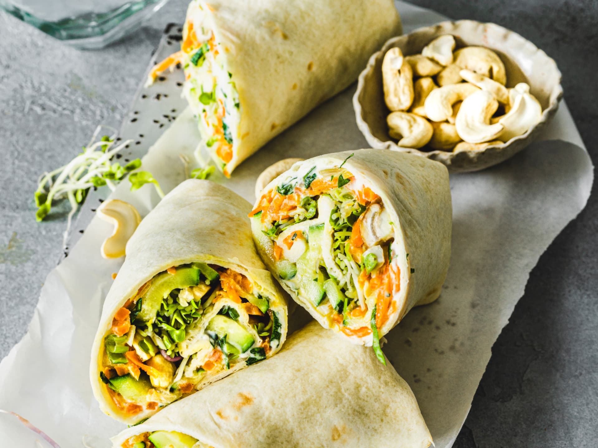 Gemüse-Wraps mit Kräutercreme