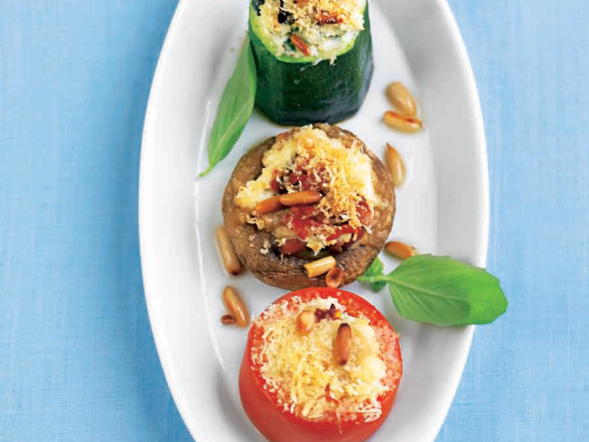 Gratiniertes Gemüse mit Ricotta-Füllung 