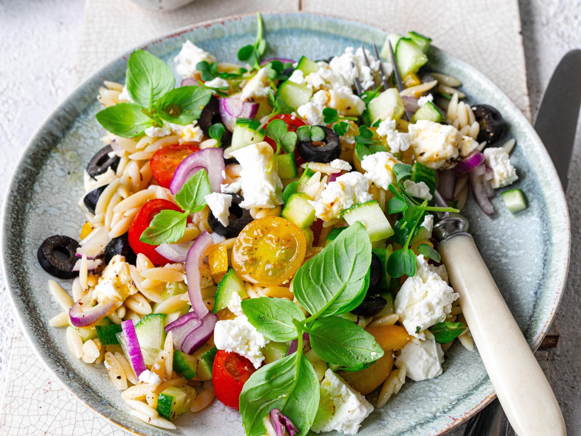 Griechischer Nudelsalat 