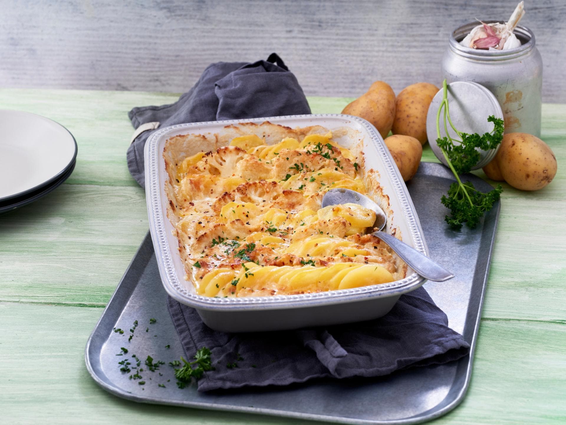 Kartoffel-Blumenkohl-Gratin