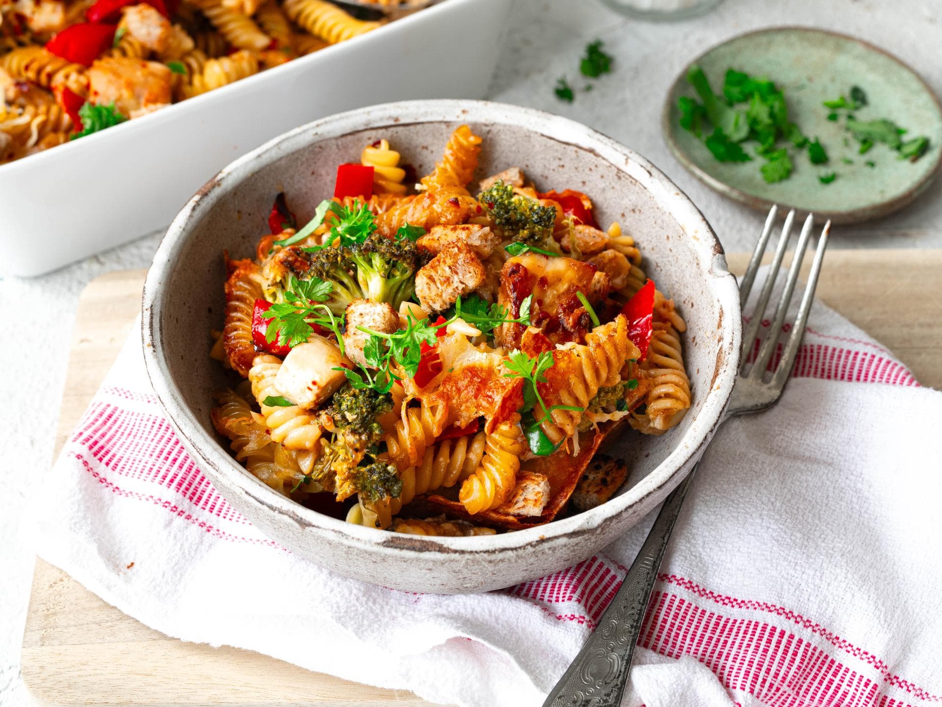 Nudelgratin mit Hähnchen 