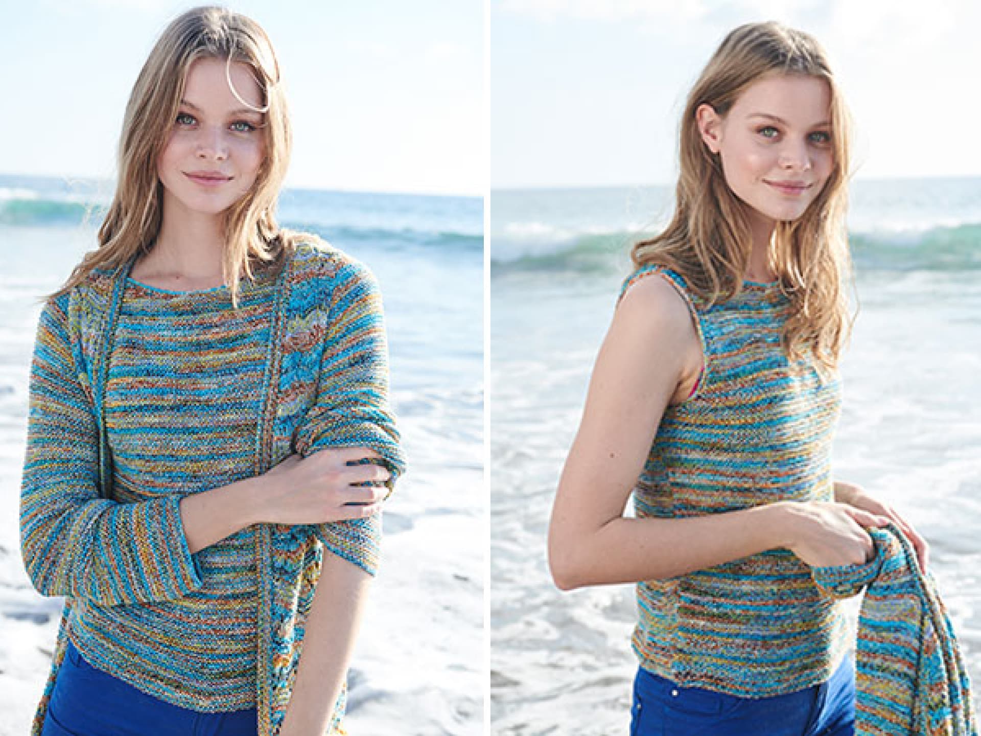 Model in Strick-Twinset von Lana Grossa