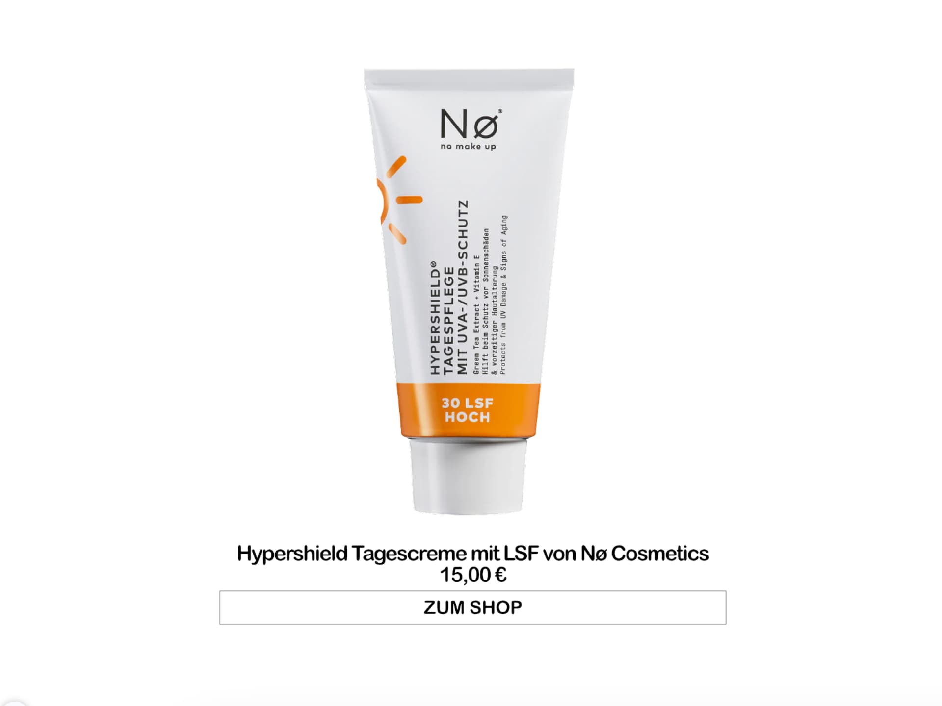 Hypershield Tagescreme mit LSF von Nø Cosmetics