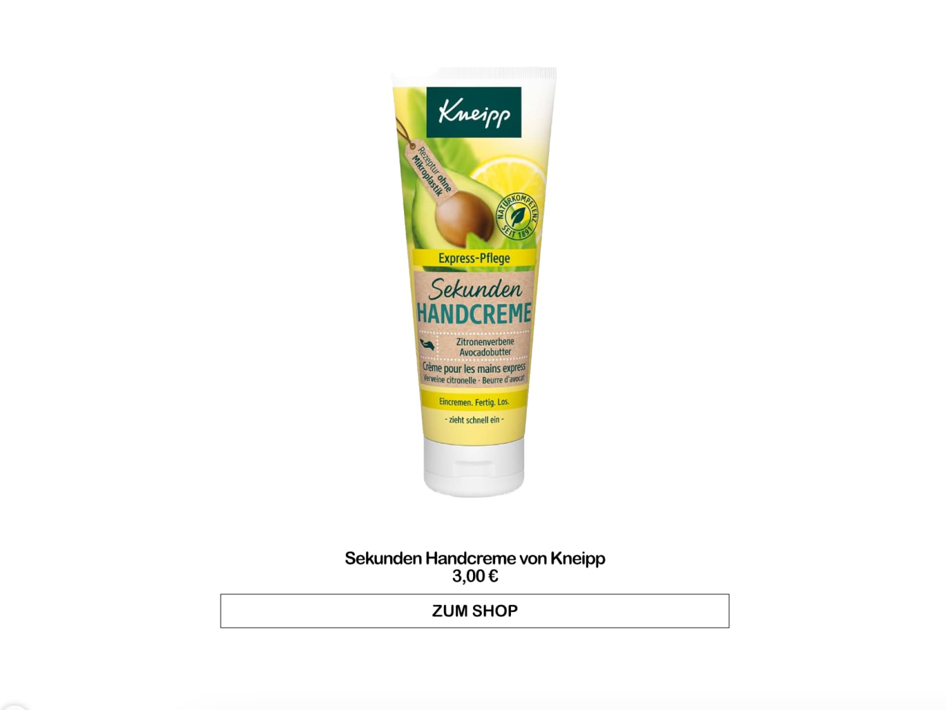 Beste Handcreme von Rossmann - Sekunden-Handcreme von Kneipp