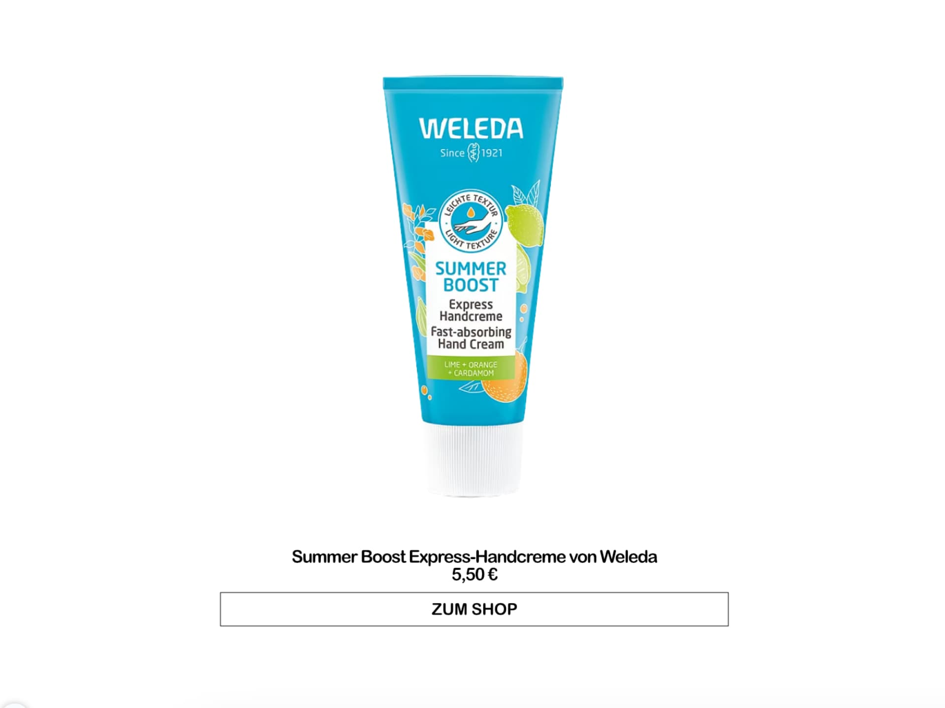 Beste Handcreme von Rossmann - Summer Boost Handcreme von Weleda