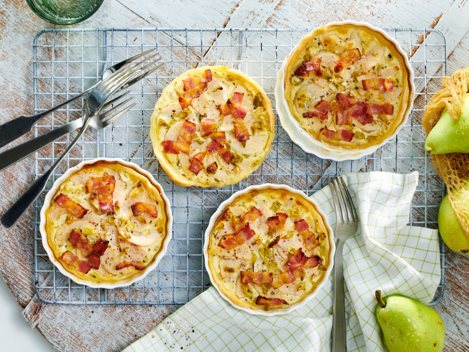 Rezept für eine Birnen-Bacon-Quiche Birnen-Bacon-Quiche