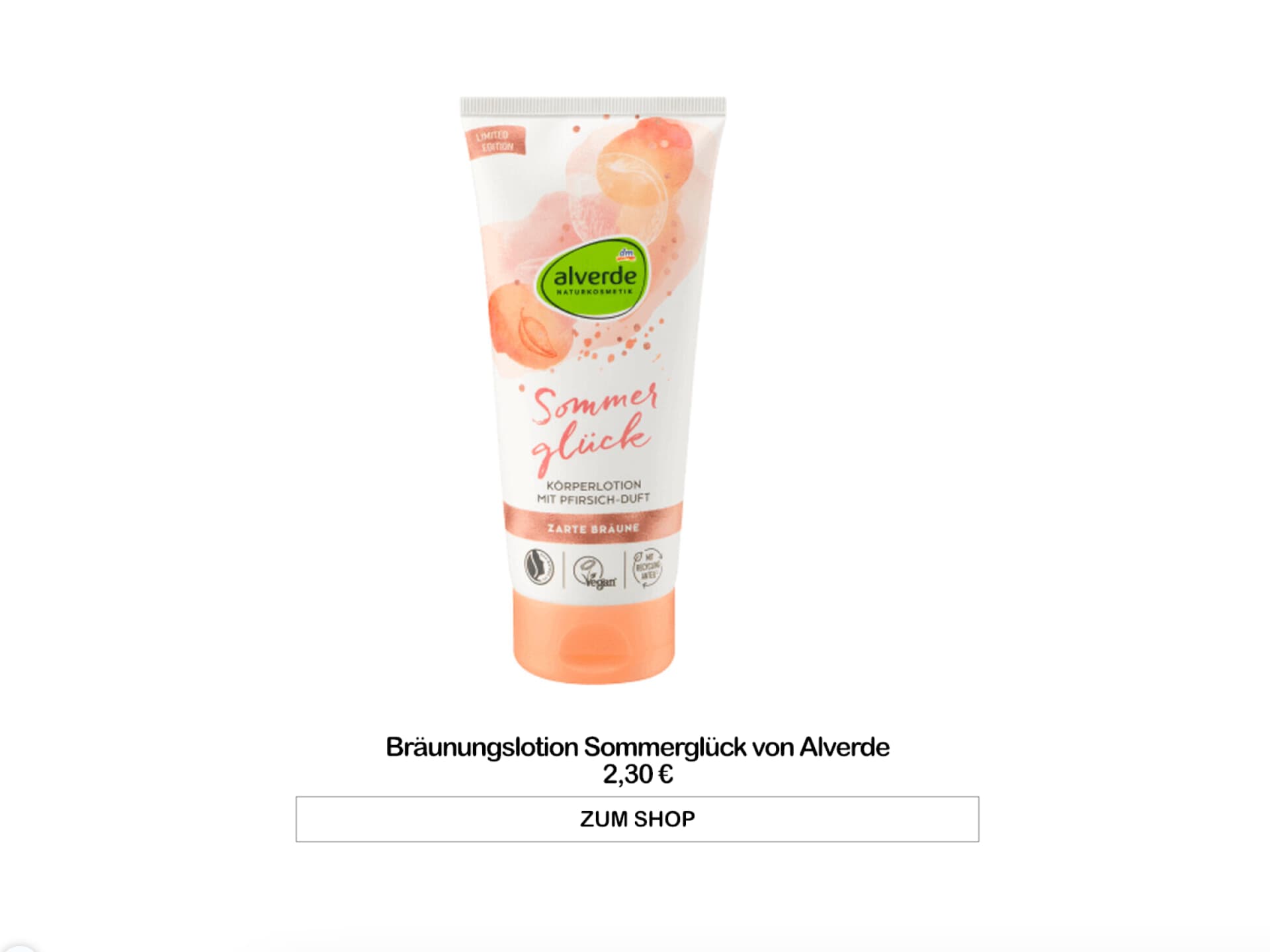 Sommerglück Bräunungslotion von Alverde