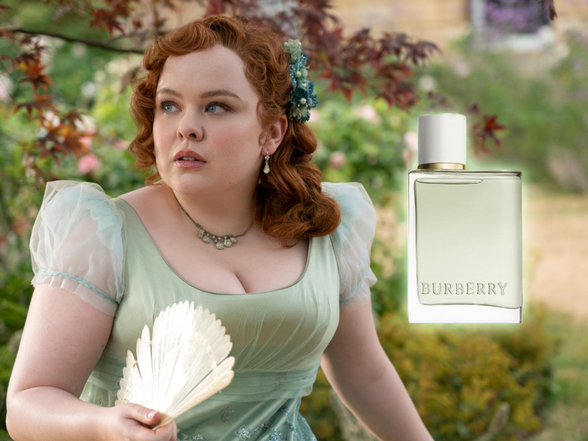 Penelope aus Bridgerton mit dem Burberry Parfum Her Penelope aus Bridgerton mit dem Burberry Parfum Her