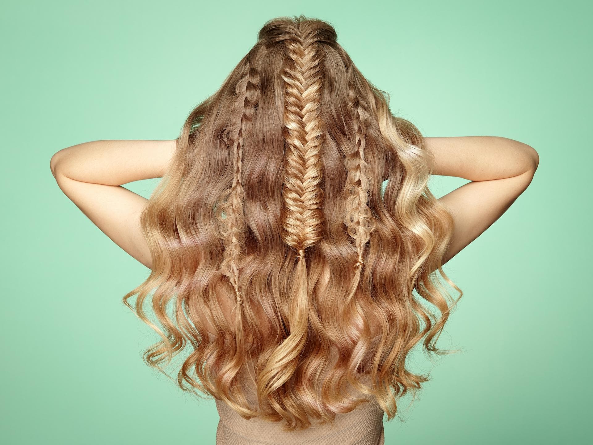 Haare mit Zöpfen von hinten