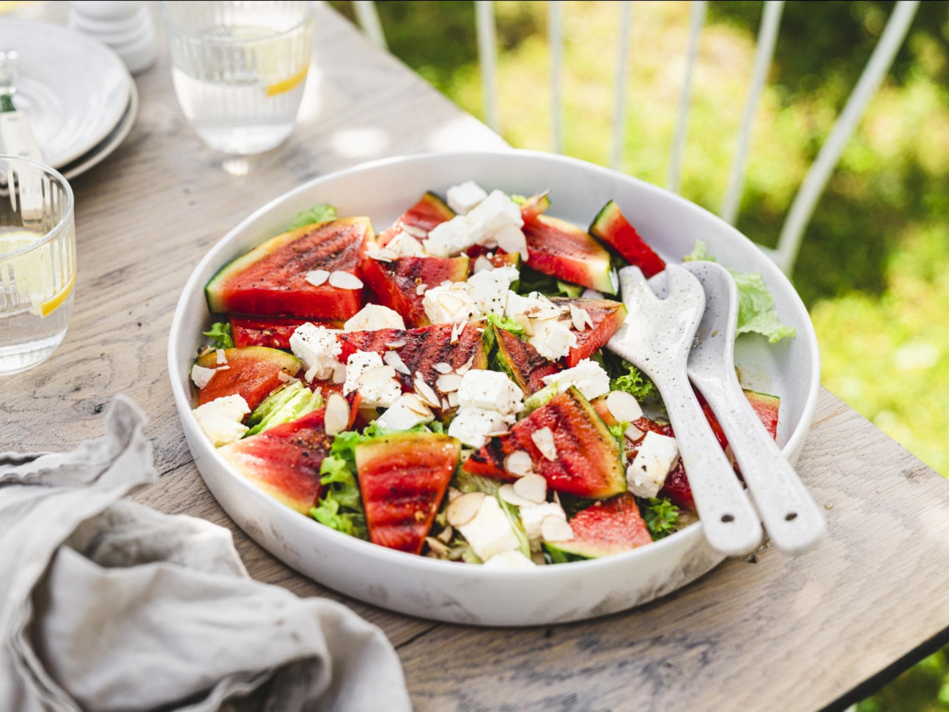 Gegrillte Wassermelone mit Feta 