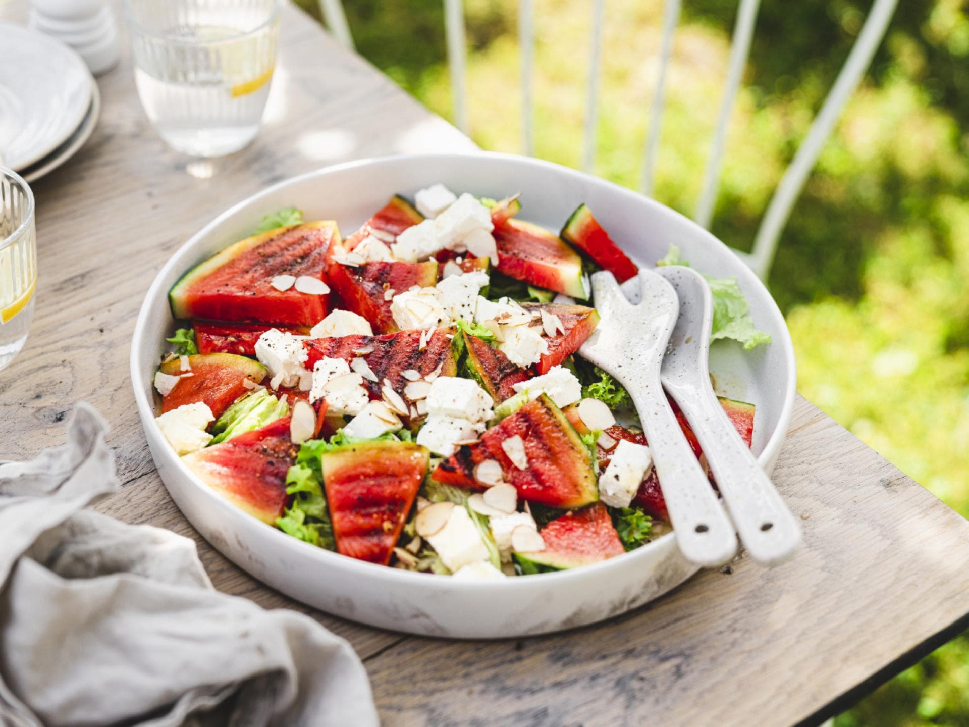 Gegrillte Wassermelone mit Feta