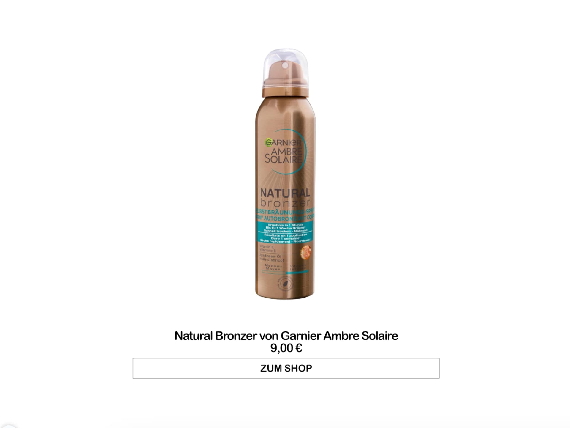 Natural Bronzer Selbstbräuner von Garnier Ambre Solaire