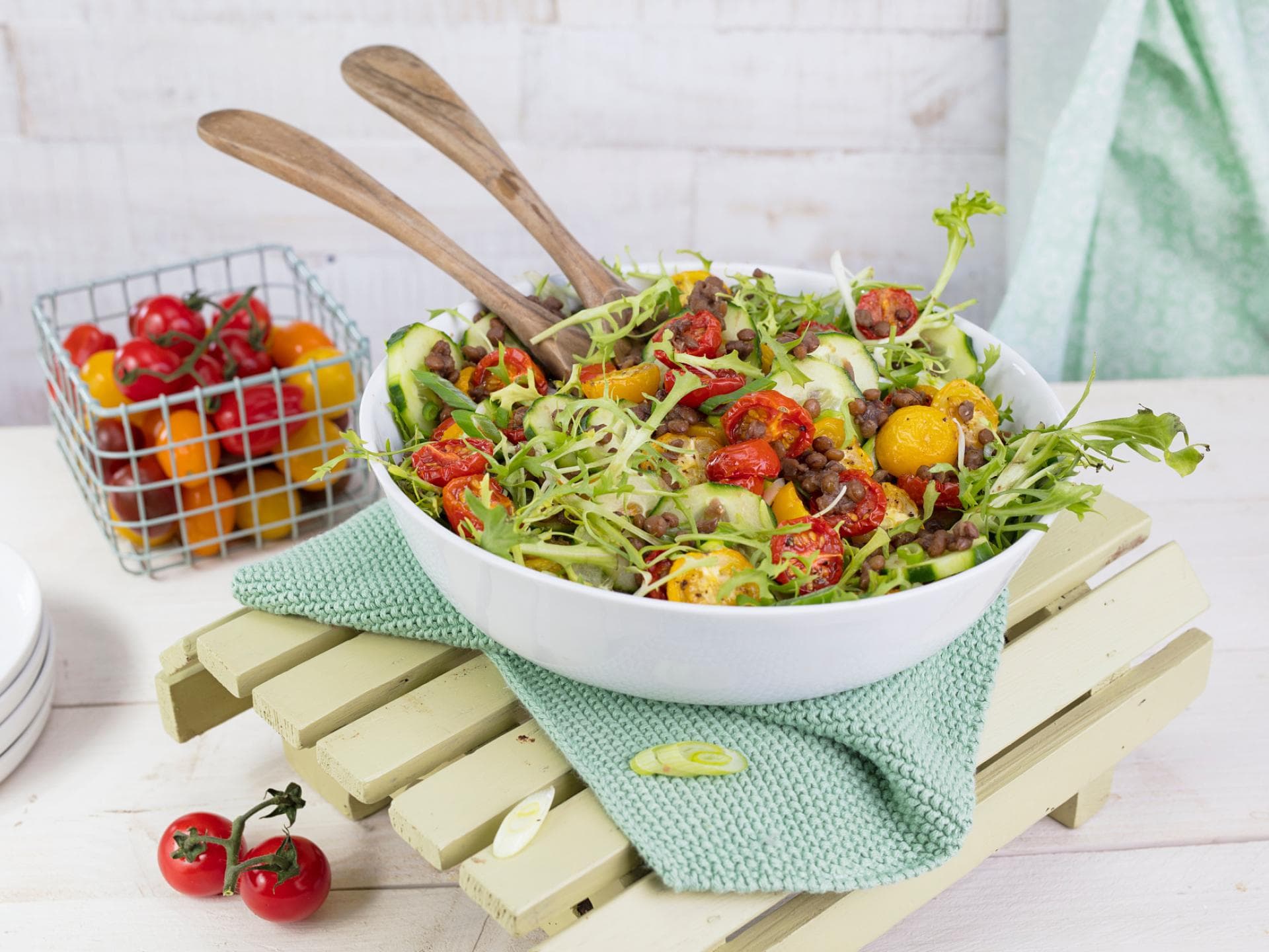 Ofentomatensalat mit Linsen 