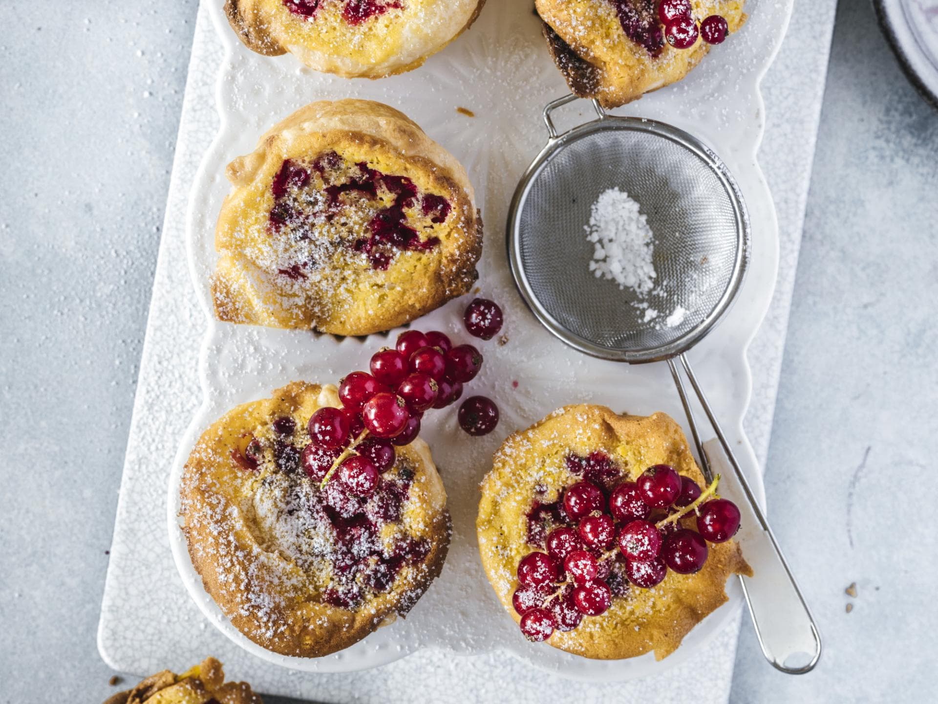 Pudding-Muffins mit Johannisbeeren