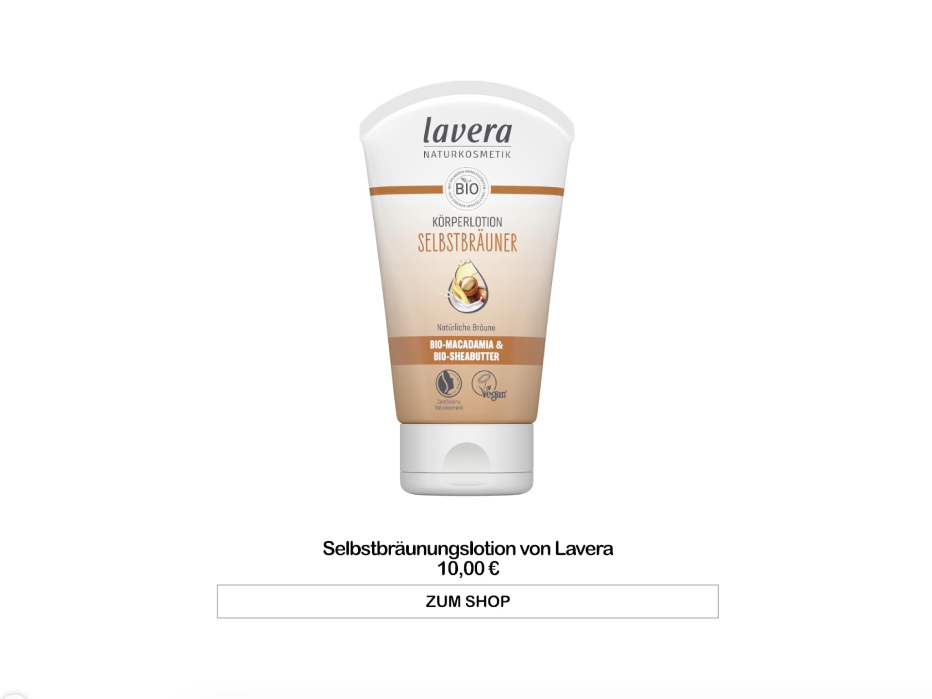 Selbstbräunungslotion von Lavera