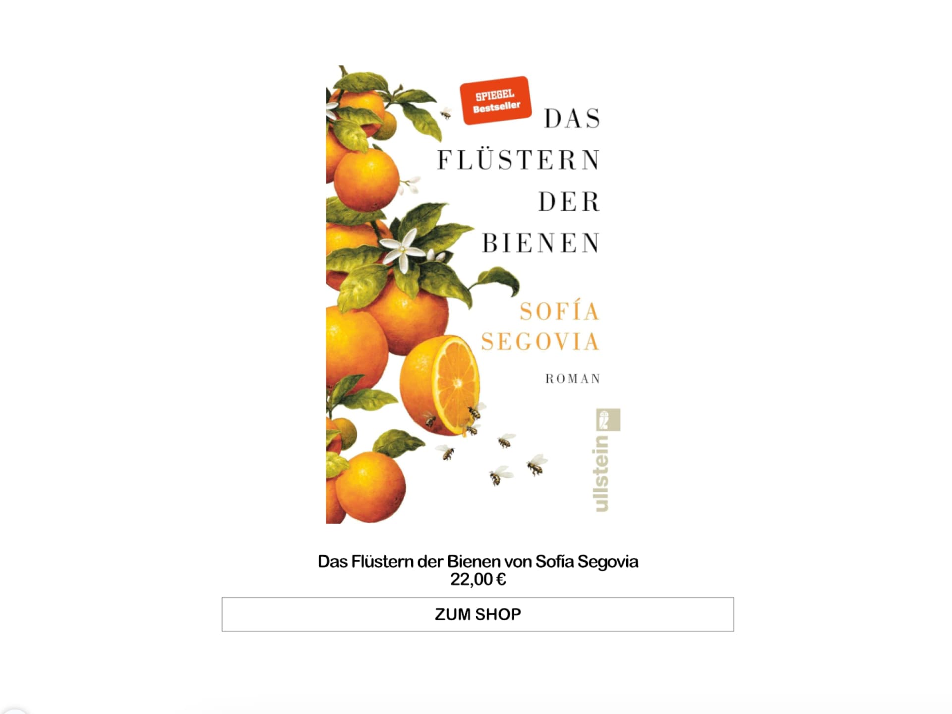 Das Flüstern der Bienen von Sofia Segovia