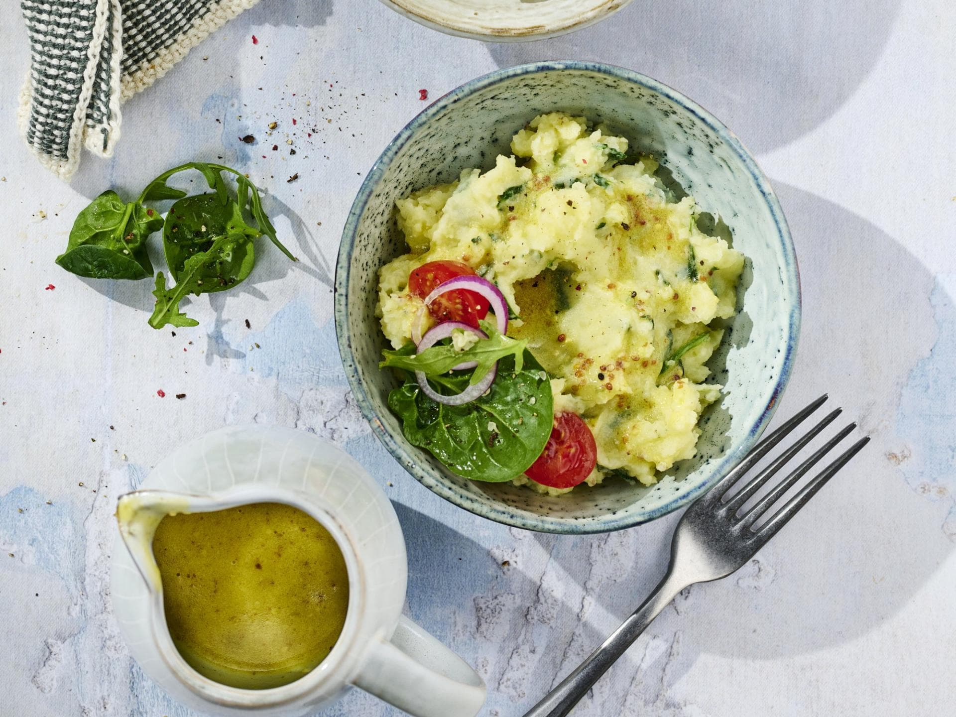 Kartoffelstampf mit Spinat 