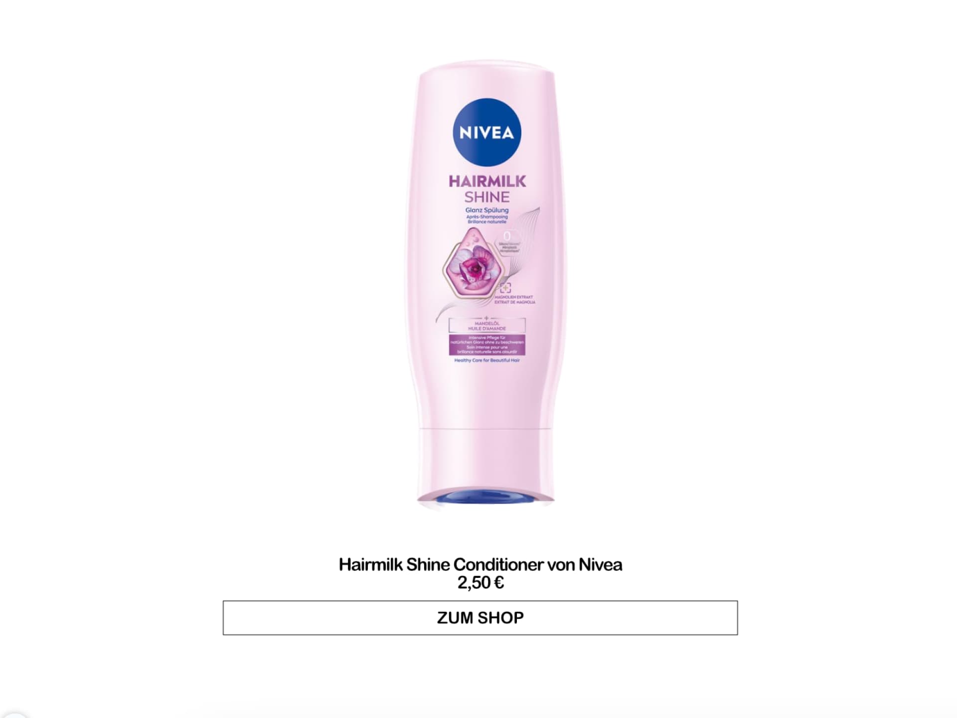 Bester Conditioner Drogerie - Hairmilk Shine von Nivea