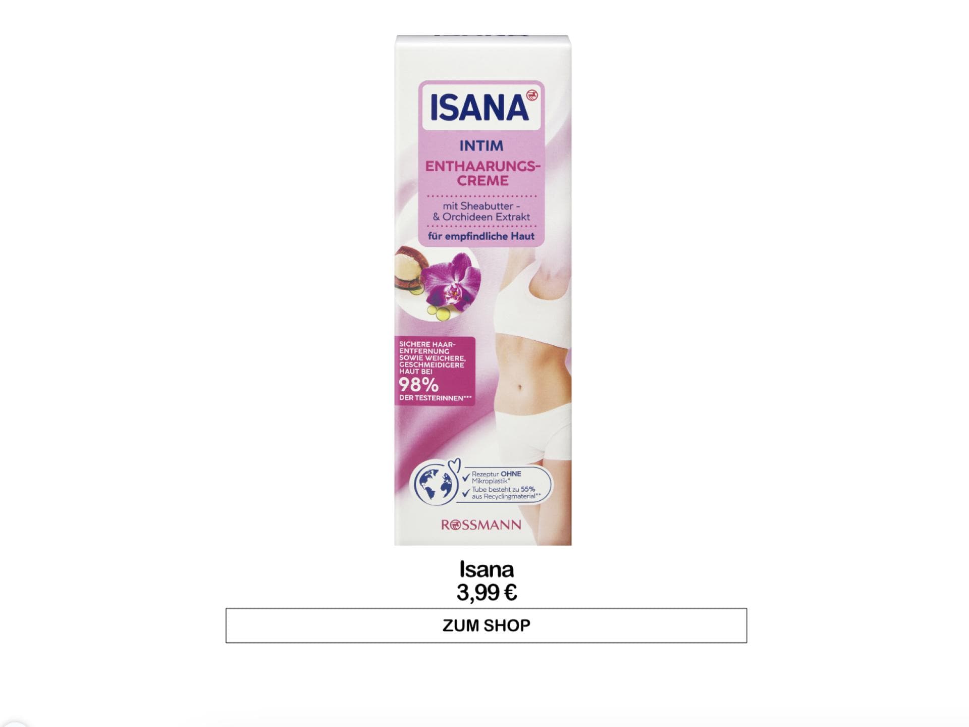 Isana Enthaarungscreme für den Intimbereich