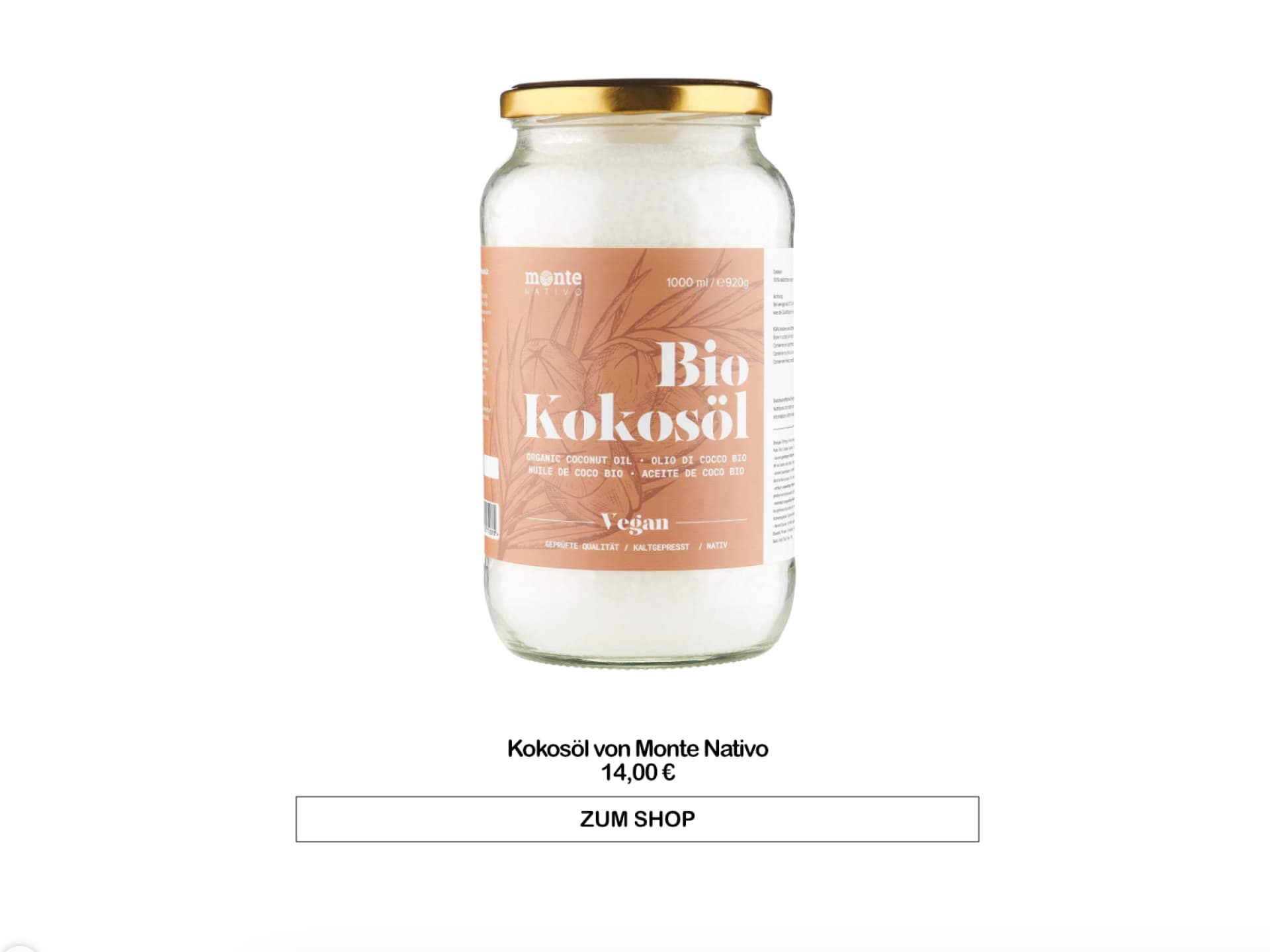 Kokosöl von Monte Nativo