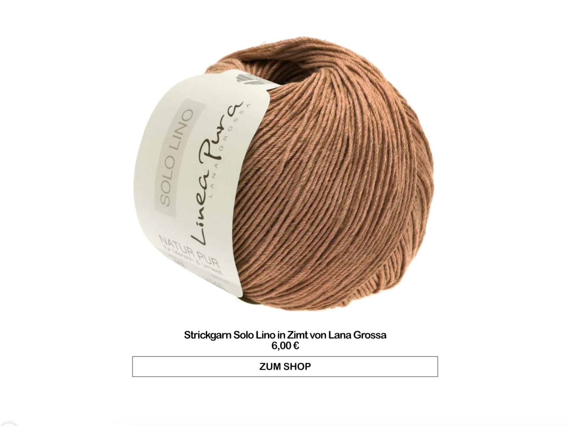 Lana Grossa Strickgarn Solo Lino in Zimt